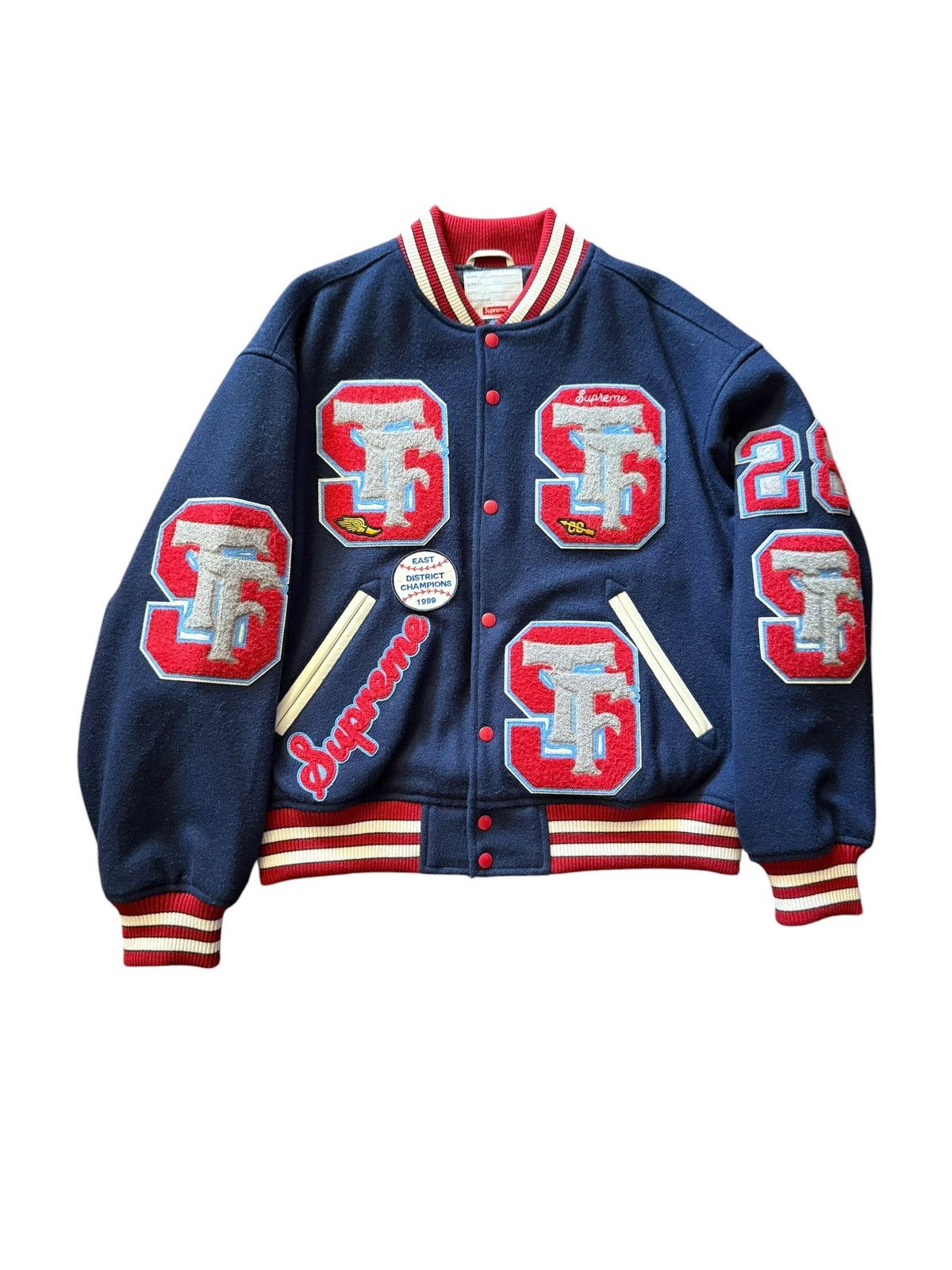 Supreme SUPREME 26SS Playboy Hooded MA-1 Bomber Jacket Navy Size L