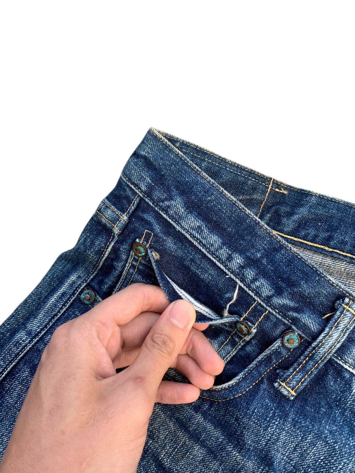 Kapital VINTAGE BURGUS PLUS SELVEDGE BUTTON FLY JAPANESE RAW DENIM Size US 32 / EU 48 - 13 Thumbnail