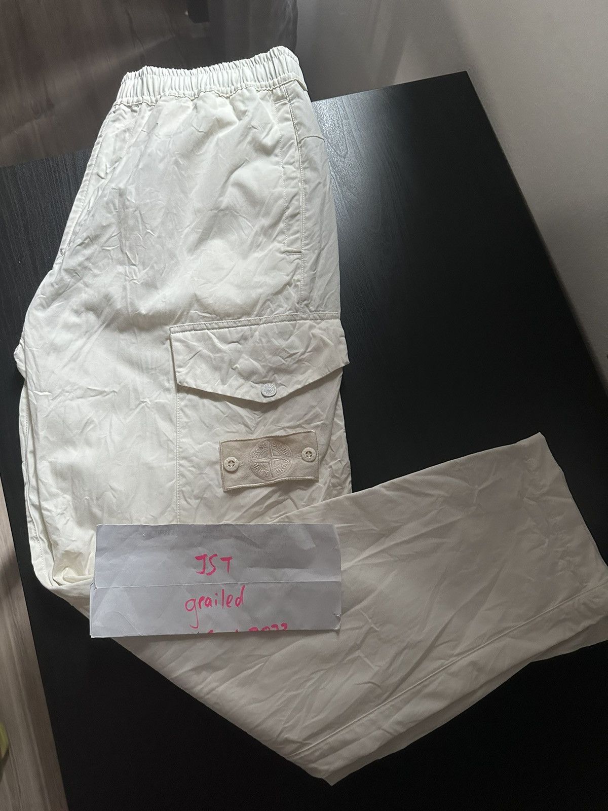 image of Waist 32 Stone Island Ghost Patch Trousers in White, Men's