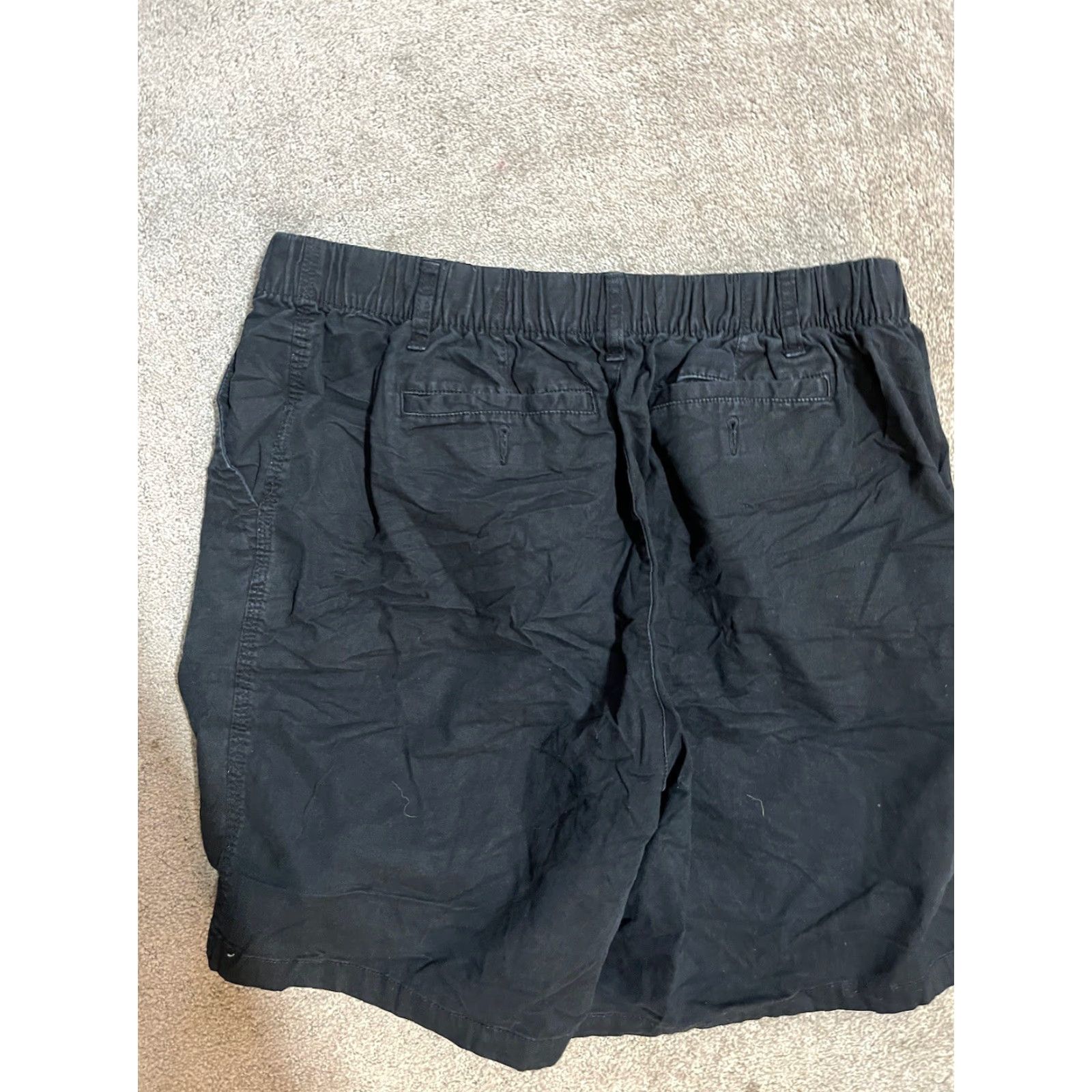 Old Navy Old Navy Chino Shorts Men's Black Large Cotton Spandex Button Fly Pocketed Back Pockets Flat Front 9.5 Inseam Size US 33 - 2 Thumbnail