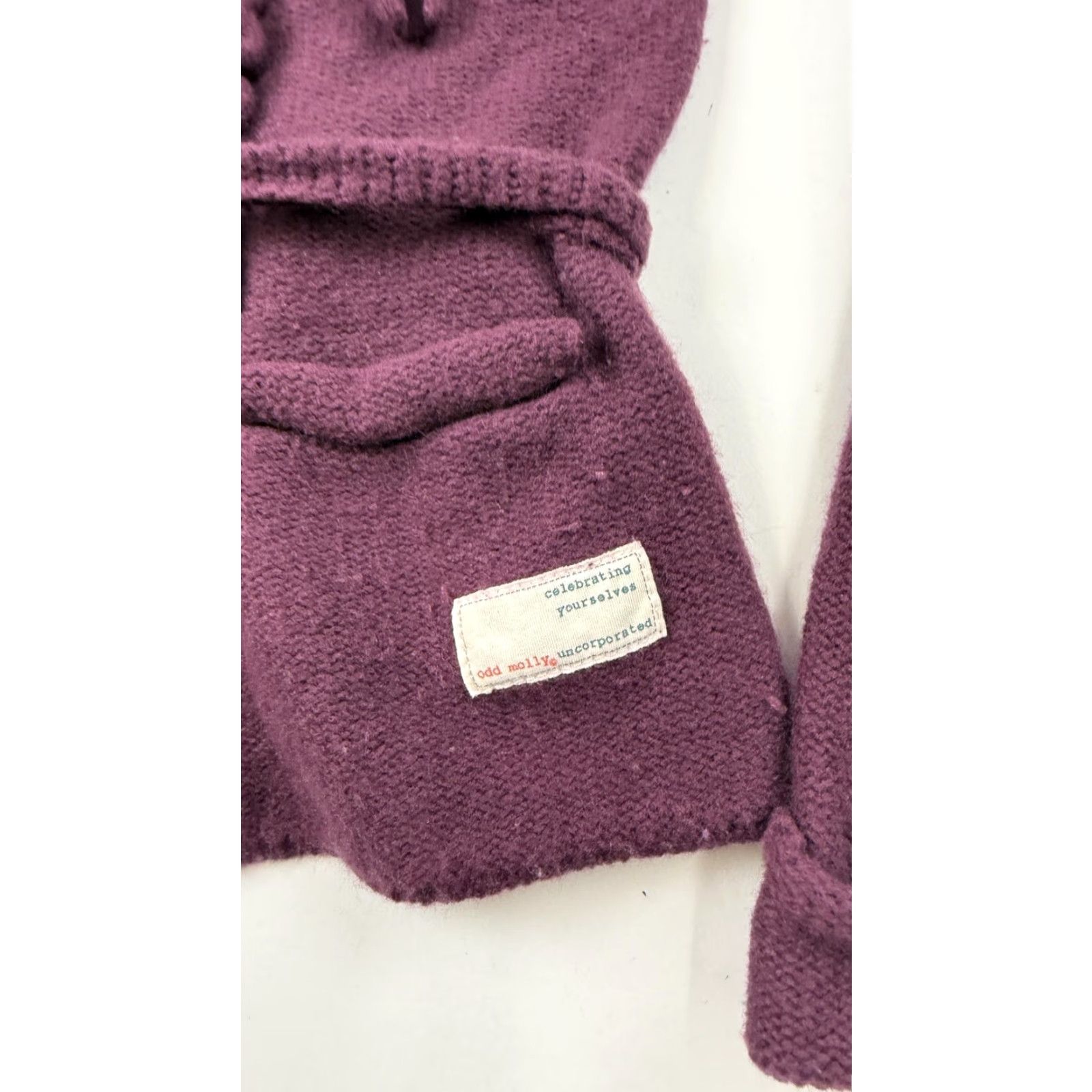 Vintage VINTAGE Odd Molly Cardigan Sweater Womens Small Purple Lambswool Belted Ruffle Pockets 306 Size S / US 4 / IT 40 - 4 Thumbnail