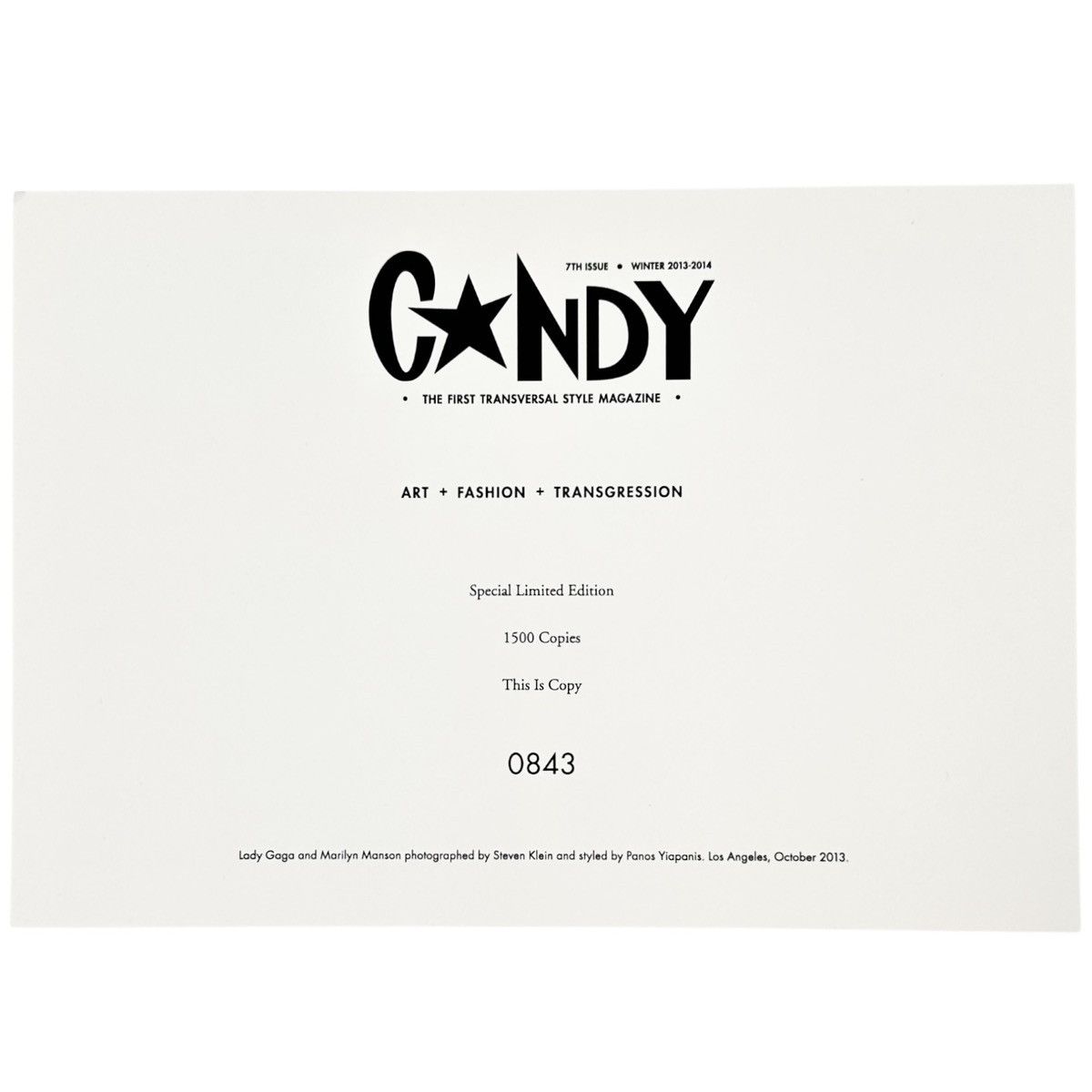 Other Lady Gaga x Candy Magazine 1 of 1,500 RARE 2013 Issue #7 Size ONE SIZE - 3 Thumbnail