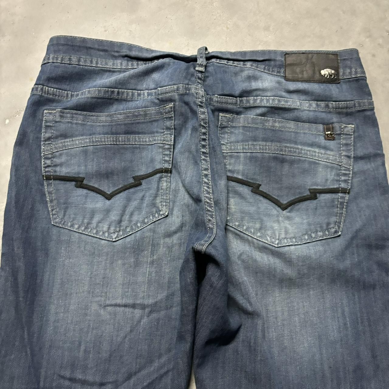 Japanese Brand × Vintage Crazy Vintage Y2K/2000s Grunge Dark Wash Bootcut Denim Jeans! Size US 34 / EU 50 - 7 Thumbnail