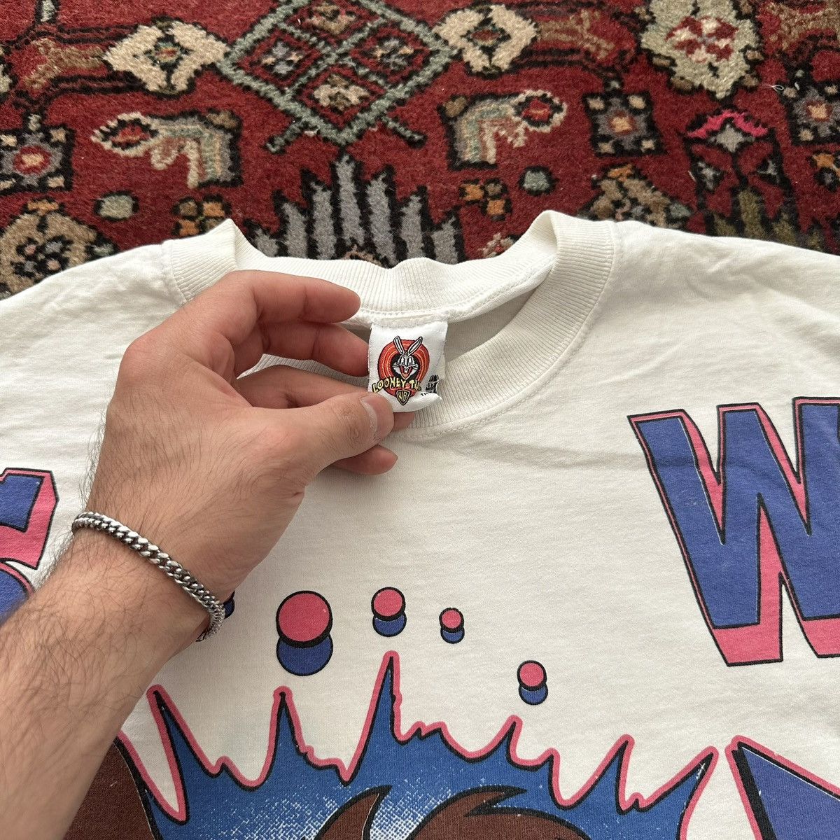 Vintage 1997 Taz “Says Who?” All Over Print Tee Vintage Looney Tunes Size US XL / EU 56 / 4 - 8 Thumbnail