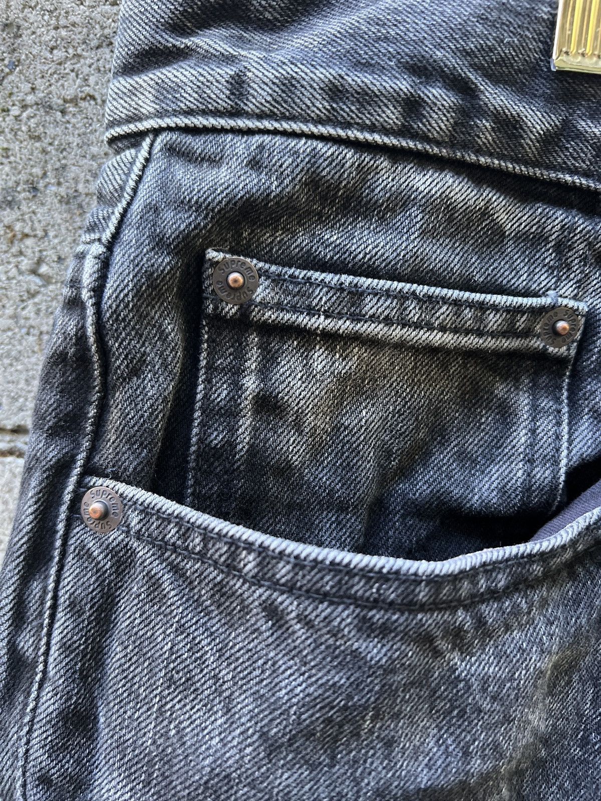 Supreme Supreme Black Embroidered Distressed Denim Size US 38 / EU 54 - 5 Thumbnail