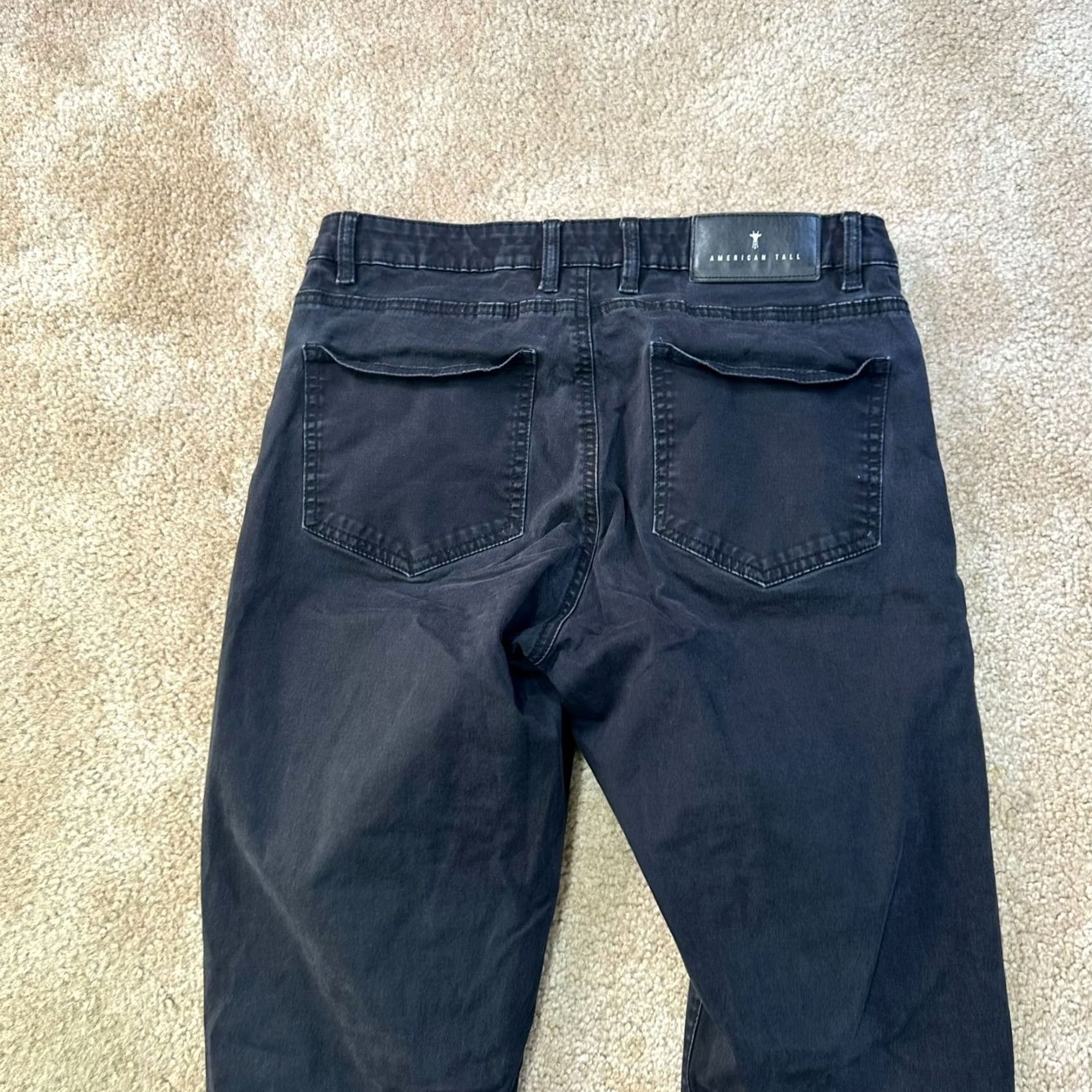 Vintage American Tall Men's 32x38 Chino Pants Slim Tapered Fit Black Cotton Blend Stretch 5-Pocket Size US 32 / EU 48 - 6 Thumbnail