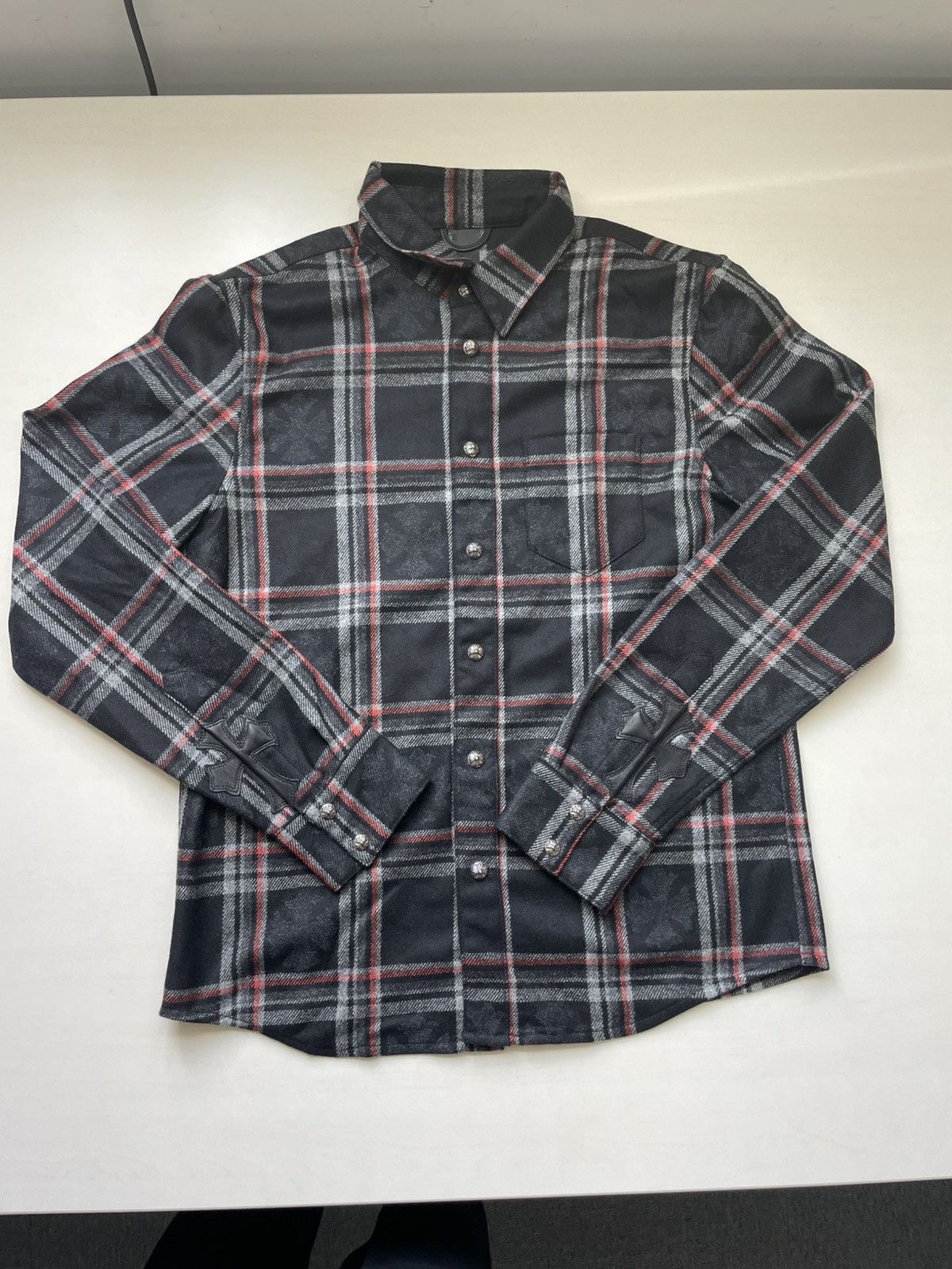 Chrome Hearts Chrome Hearts Gas Station Plaid Cashmere Cross Patch Shirt Size US S / EU 44-46 / 1 - 3 Thumbnail
