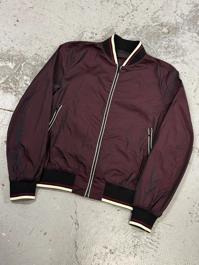Prada 2010s Prada Bordeaux Nylon Bomber Jacket Size US S / EU 44-46 / 1 - 5 Thumbnail