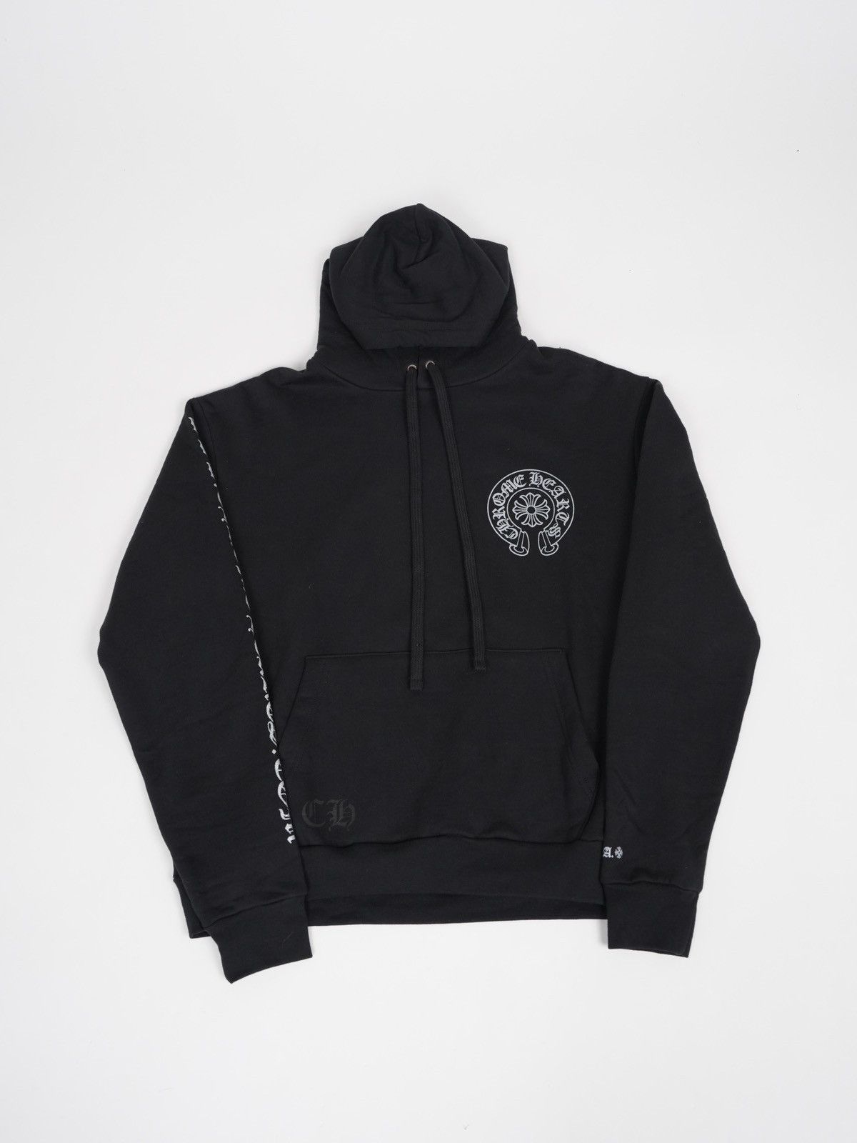 image of Chrome Hearts Online Horseshoe Hoodie in Black/Silver, Men's (Size XS)