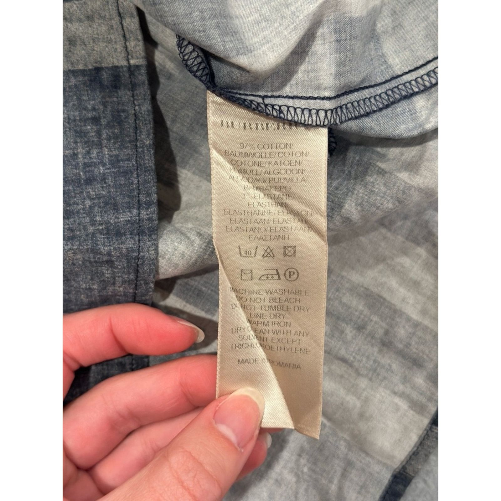 Burberry Burberry Blue Plaid Button-Up Tunic Shirt Size S / US 4 / IT 40 - 8 Thumbnail