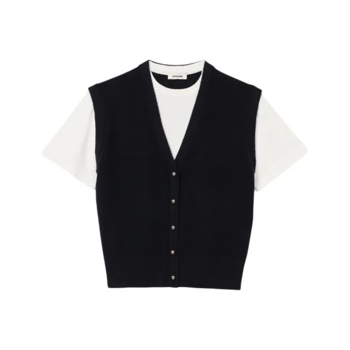 Sandro Sandro Comfortable Loose Knit Short Sleeve Top 0079 Size M / US 6-8 / IT 42-44 - 1 Thumbnail