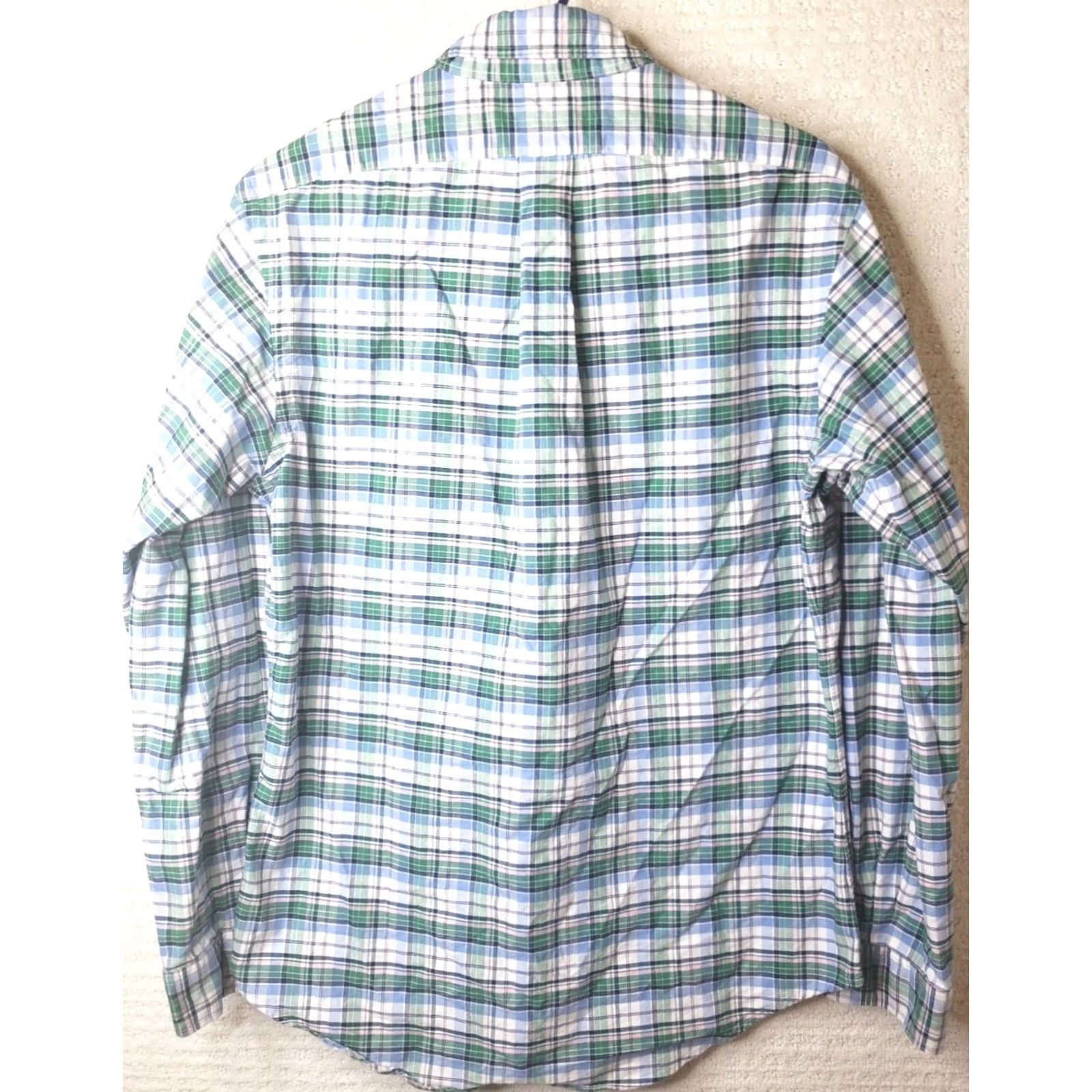 Polo Ralph Lauren Polo Ralph Lauren Men's L/S Dress Shirt Size Medium Classic Fit Plaid Green Pink Shark? Size 40R - 5 Thumbnail