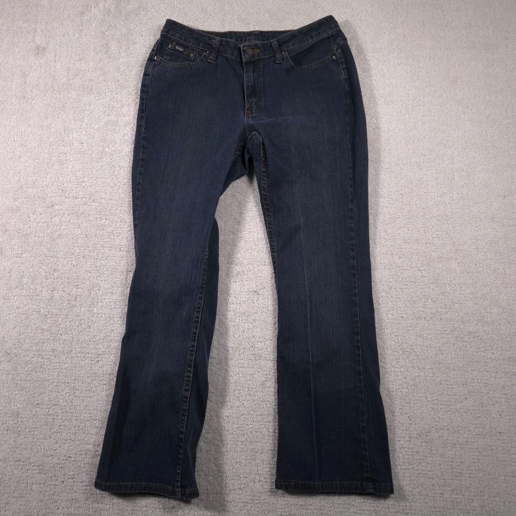 Vintage Riders Jeans Womens 10 Blue Dark Wash Bootcut Stretch Denim 5 Pocket Zip Fly Ladies Jeans Size 32" / US 10 / IT 46 - 2 Thumbnail
