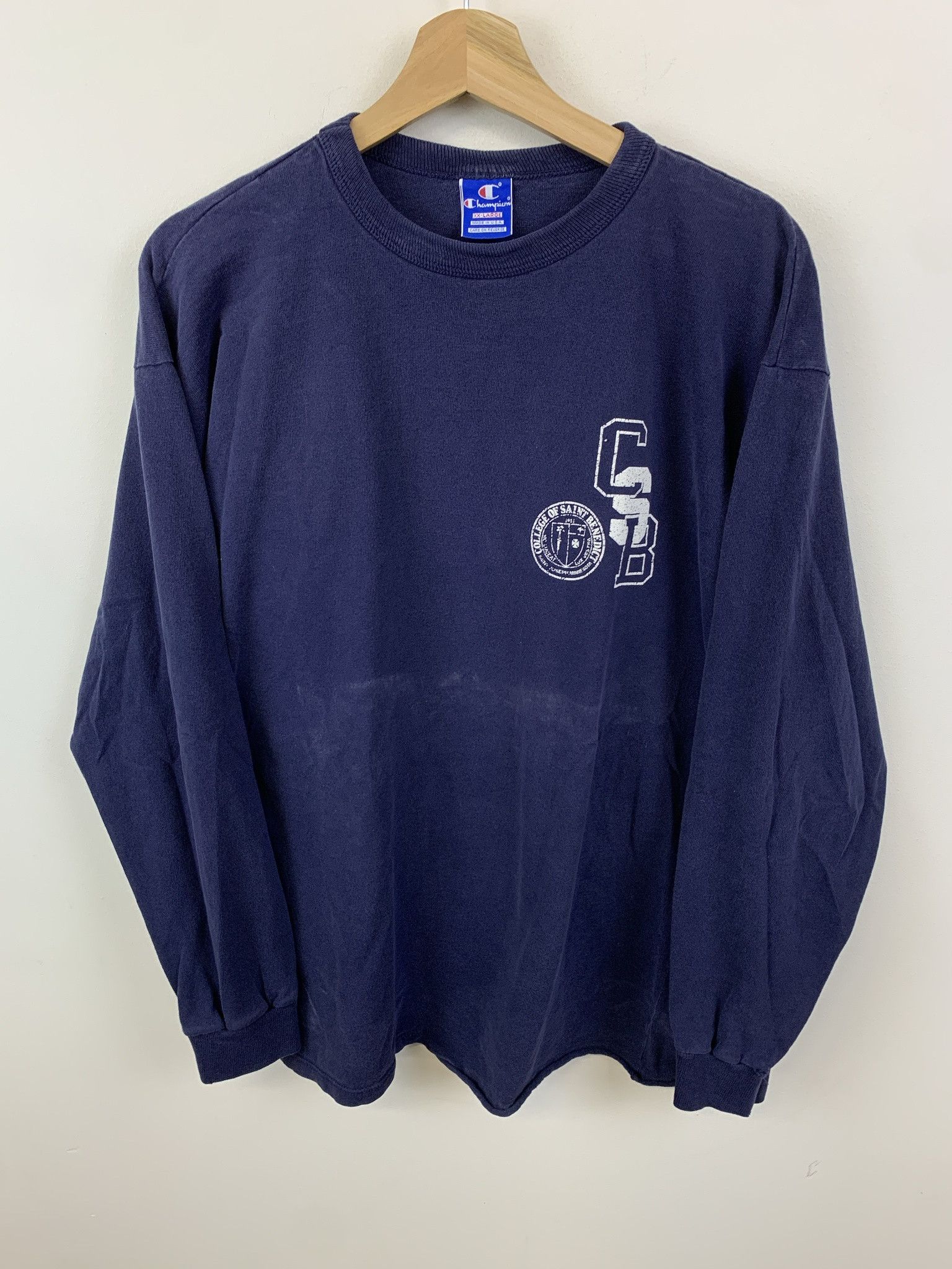 Vintage Vintrage 1990s Champion Longsleeve College of Saint Benedict Longsleeve Size XL(XXL) Size US XL / EU 56 / 4 - 1 Thumbnail