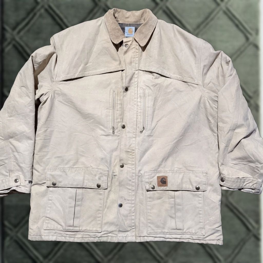 Carhartt VINTAGE Carhartt Western Chore Coat Men's Wheat Canvas Blanket Lined Work Jacket 2XL Size US XXL / EU 58 / 5 - 1 Thumbnail