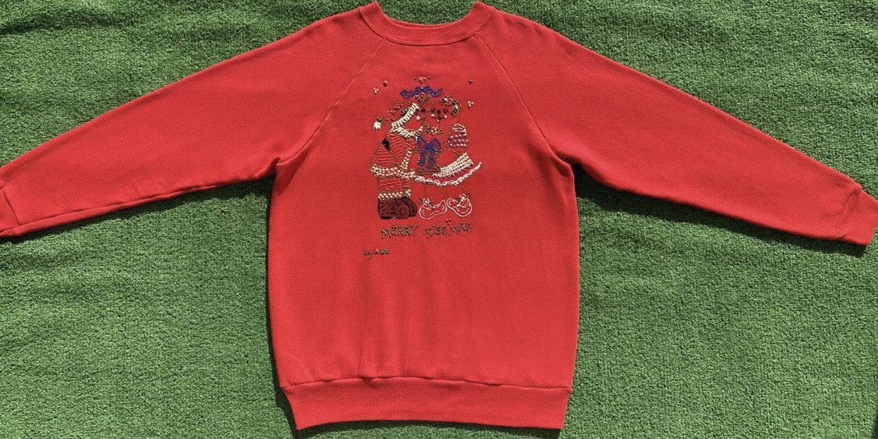 Hanes VTG Handmade Christmas Bear Merry Kissmas Sweatshirt Small Size S / US 4 / IT 40 - 2 Thumbnail