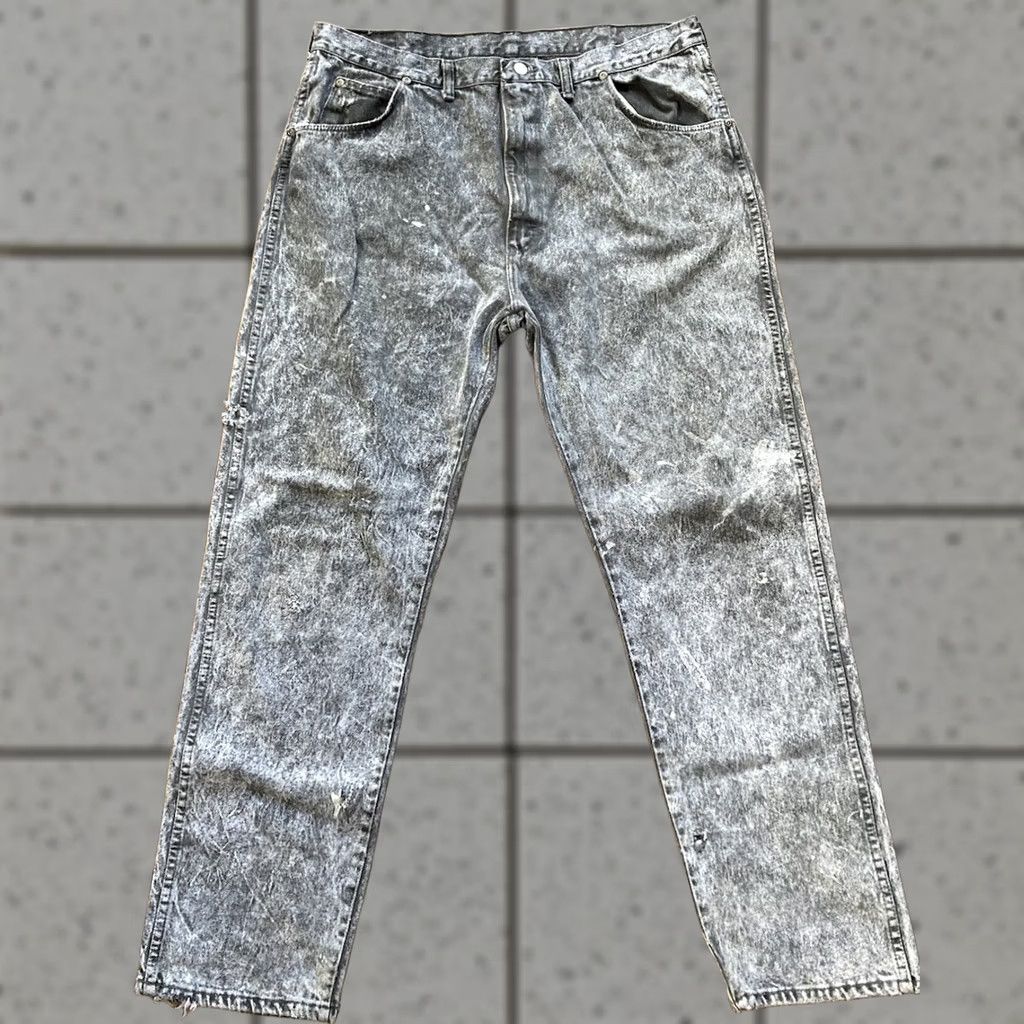 Wrangler VINTAGE Wrangler Jeans Mens 40x32 (fits 35x30) Acid Washed Gray USA Made Grunge Size US 40 / EU 56 - 1 Thumbnail