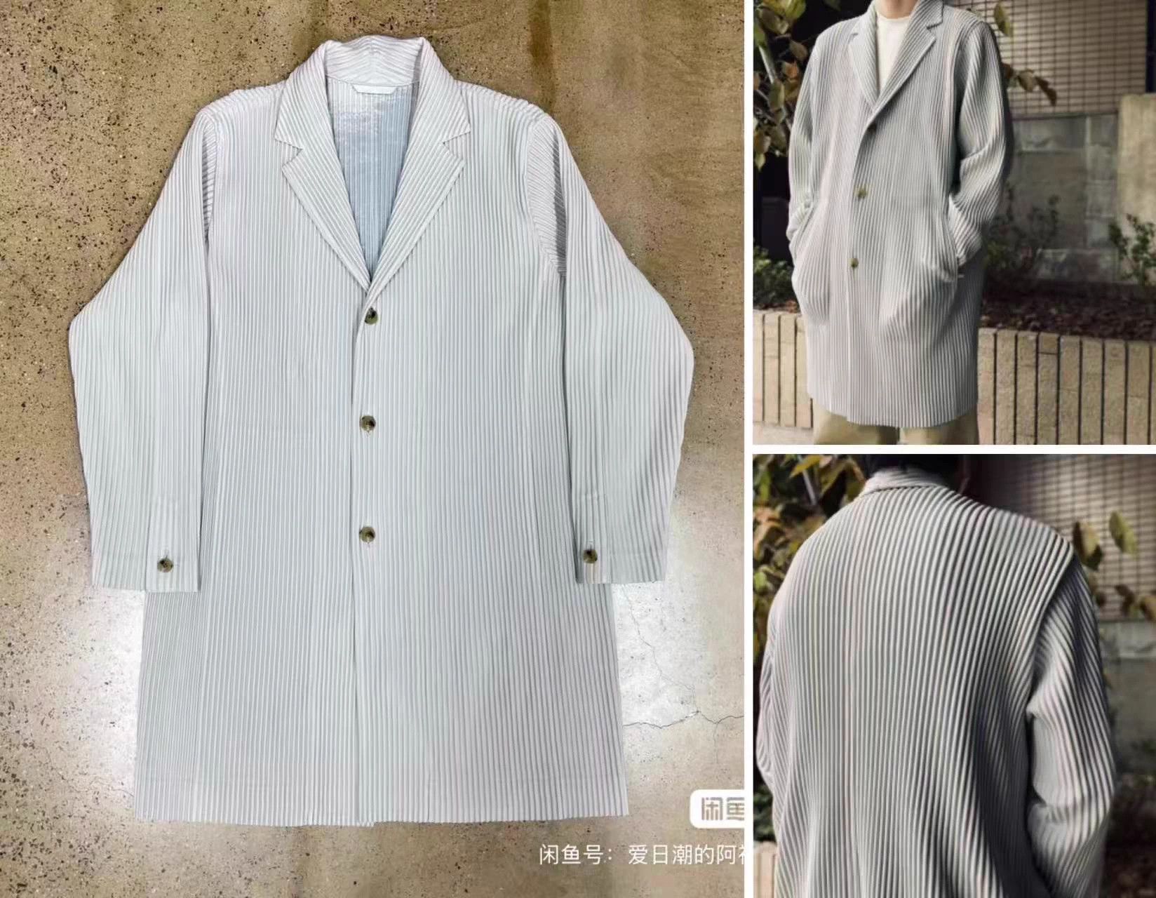 Issey Miyake Issey Miyake Pleats Oversized Coat Gray 3 HP55JD202 Size US L / EU 52-54 / 3 - 1 Thumbnail