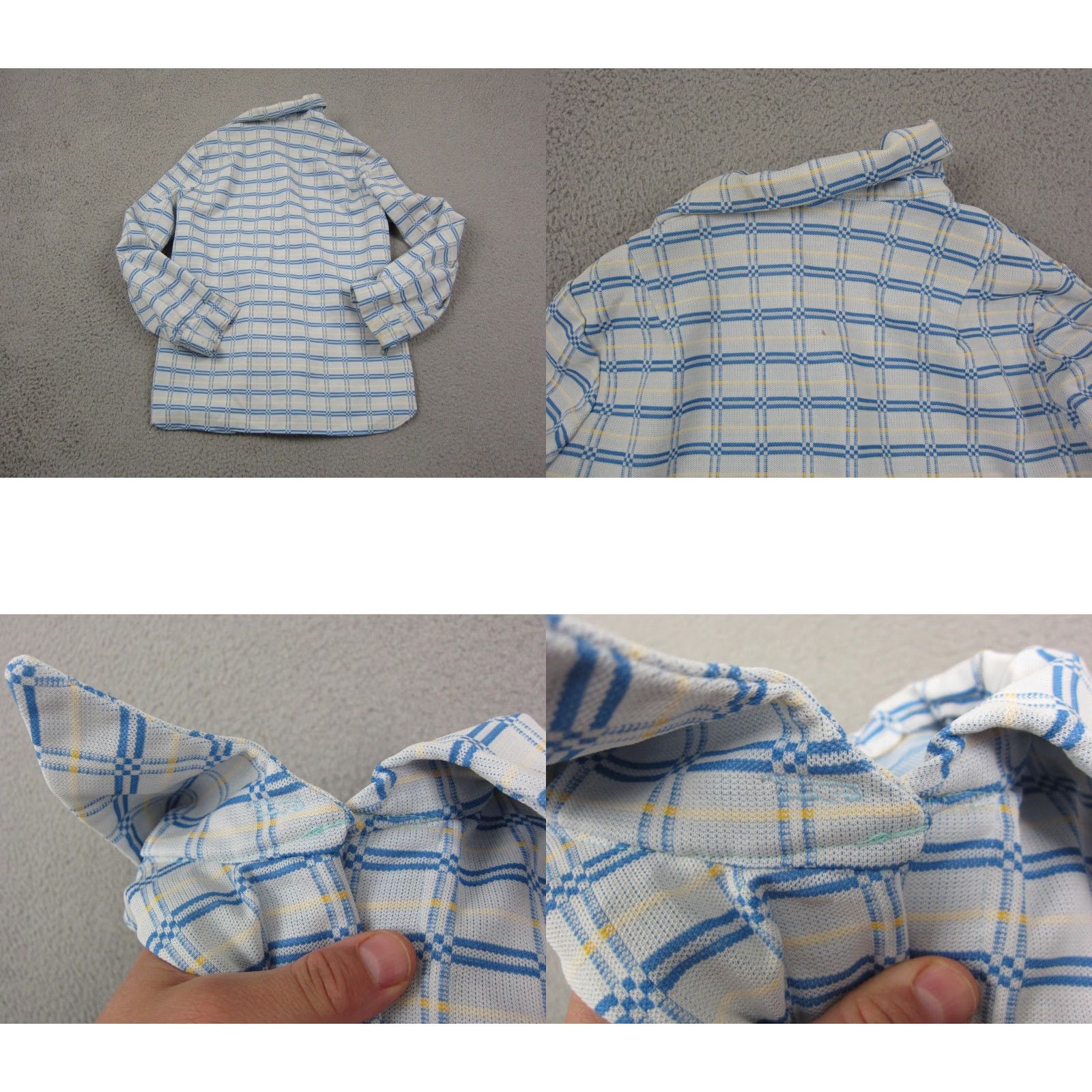 Vintage VINTAGE True Disco Shirt Womens M Blue Windowpane Button Up 60s 70s Classic Casual Shirts Womens Medium Blue Windowpane Button-Up Diso Shirt Size M / US 6-8 / IT 42-44 - 8 Thumbnail