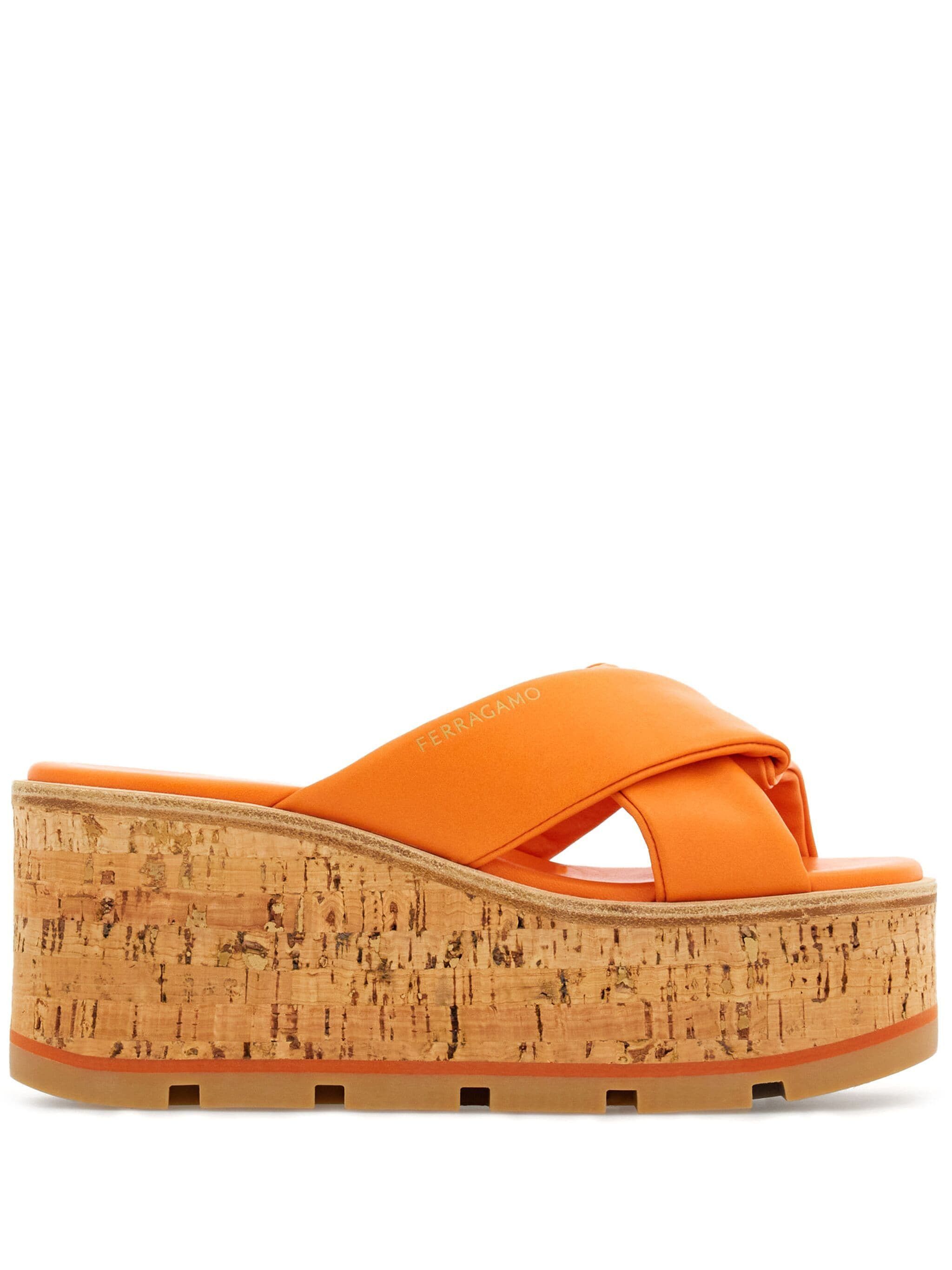o1s1rm0824 Engracia Leather Slides in Orange