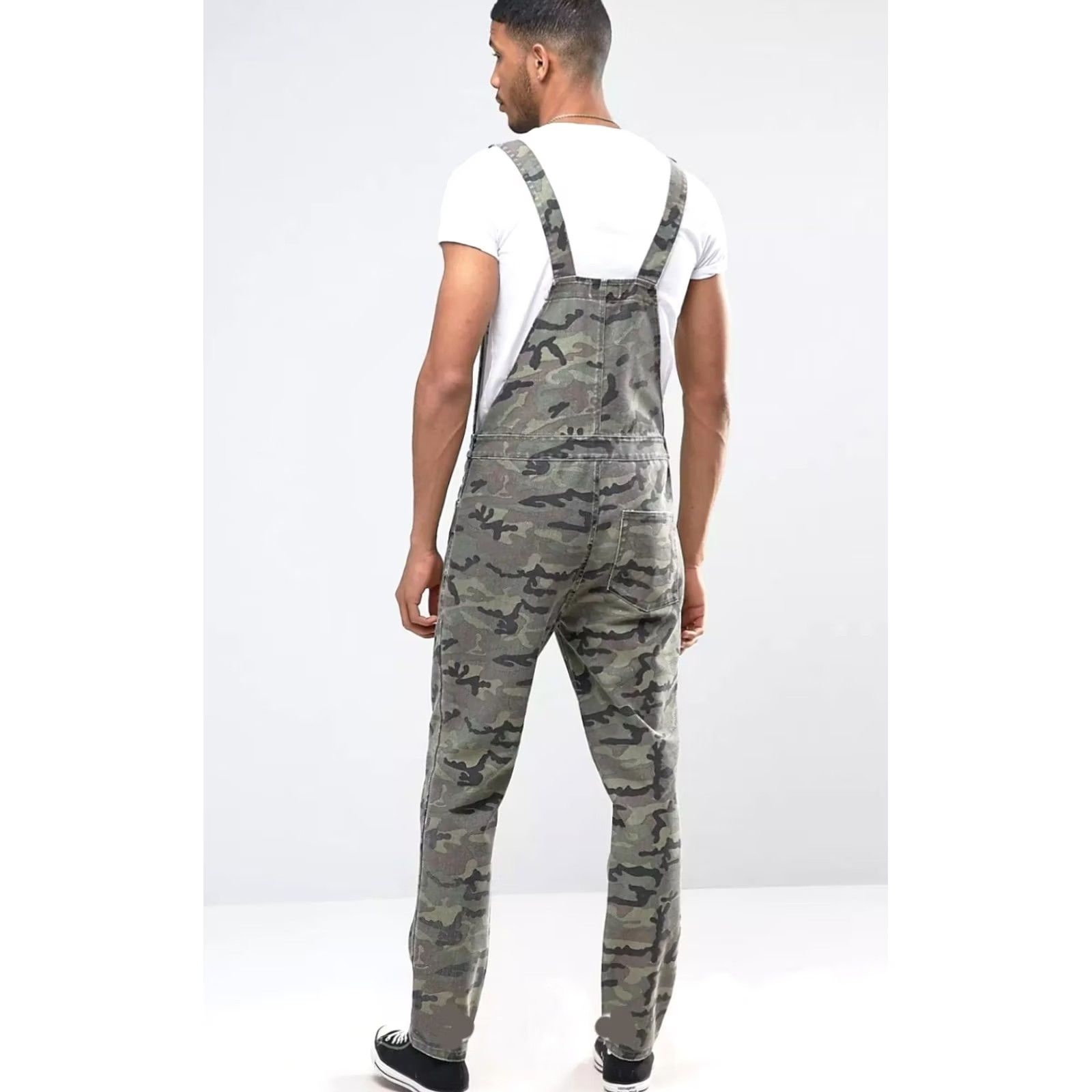 Asos ASOS Camo Overalls In Khaki Herringbone Men's Size W30 L32 Overalls Size US 30 / EU 46 - 2 Thumbnail