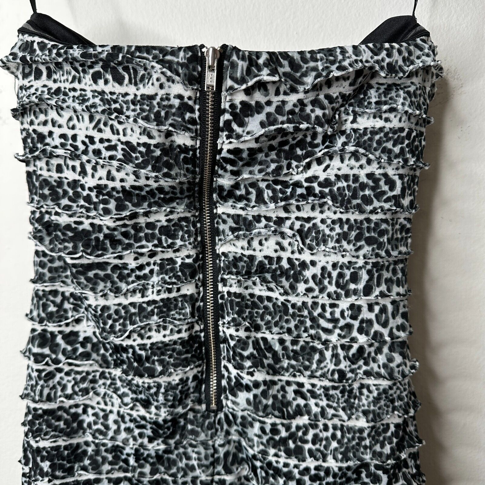 Bebe Bebe Leopard Tiered Mini Ruffle Bodycon Strapless Dress XS Size XS / US 0-2 / IT 36-38 - 4 Thumbnail