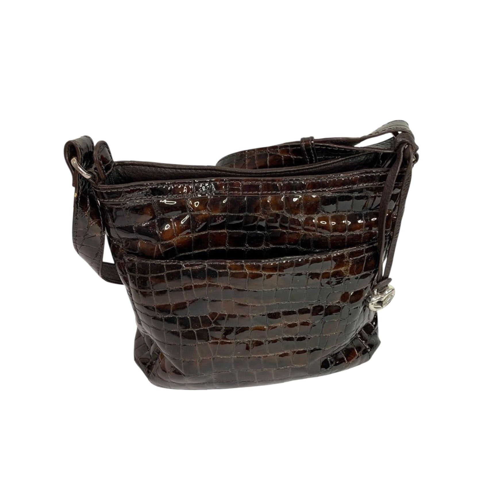 Brighton Brighton Cher Front Wallet Organizer Patent Leather Brown Crossbody Bag Women Size ONE SIZE - 7 Thumbnail