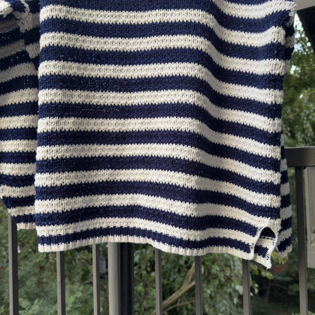 Vintage Thrashed Faded Distressed Striped Knit Sweater ERD Grunge Size US XL / EU 56 / 4 - 7 Thumbnail