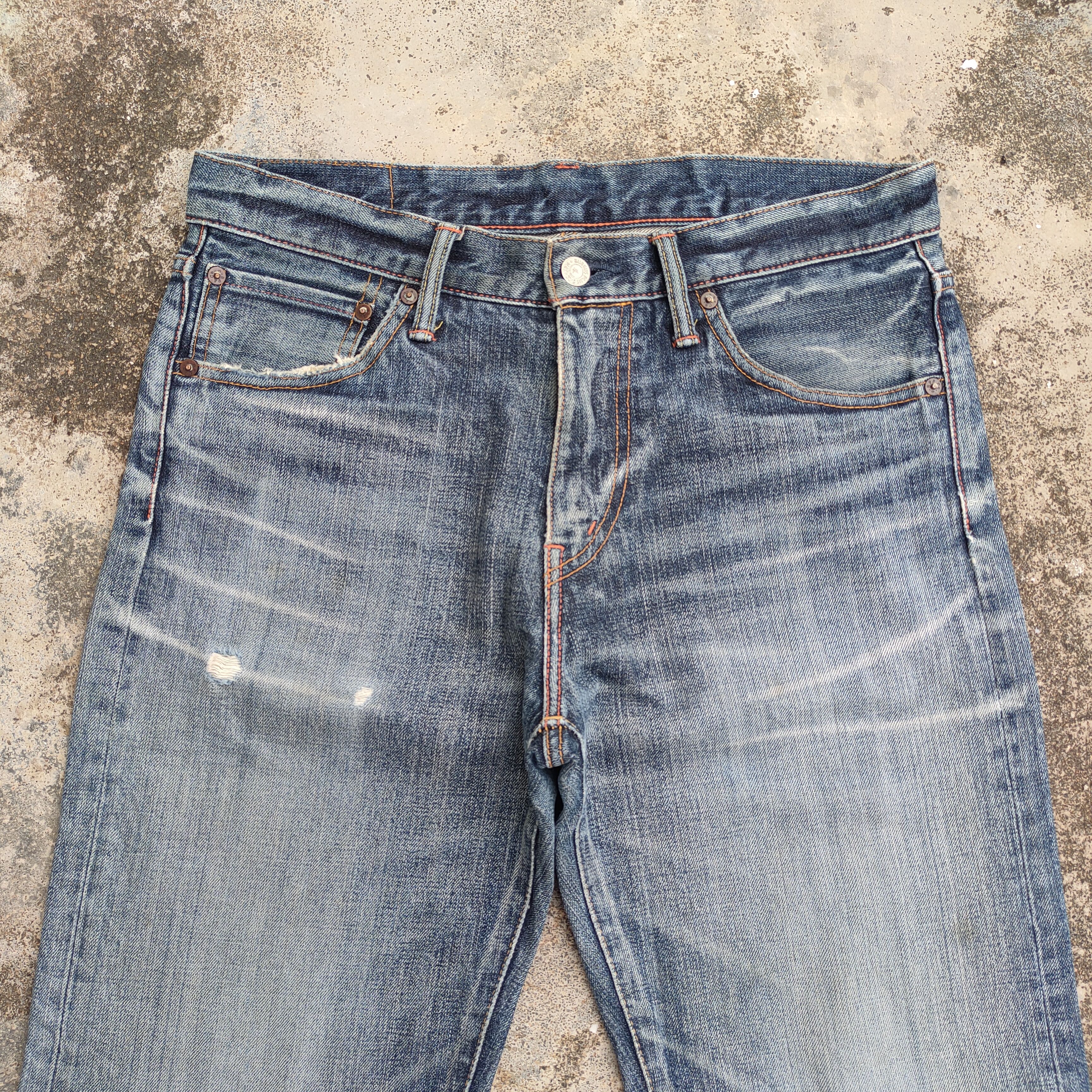 Burgus Plus W33 Vintage Burgus plus ripped faded jeans denim pants Size US 33 - 2 Thumbnail