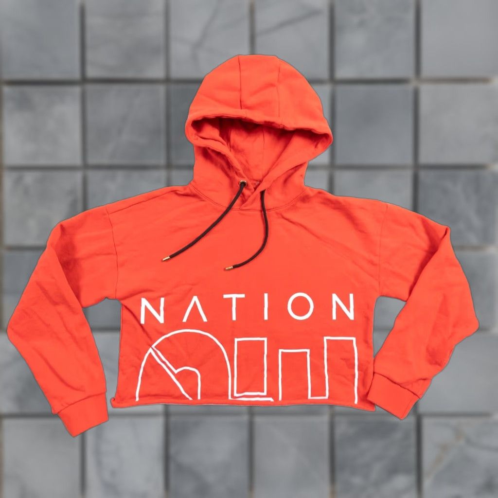 P.E Nation P.E Nation Women's Cropped Hoodie Small Red Fleece Pullover Casual Long Sleeve Hooded Size S / US 4 / IT 40 - 1 Thumbnail