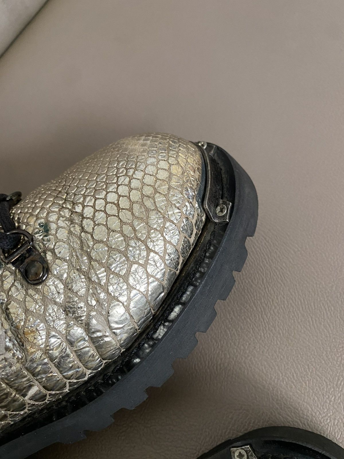 Moschino Moschino metallic gold pyhton embossed leather ankle length Size US 7.5 / EU 40-41 - 12 Thumbnail