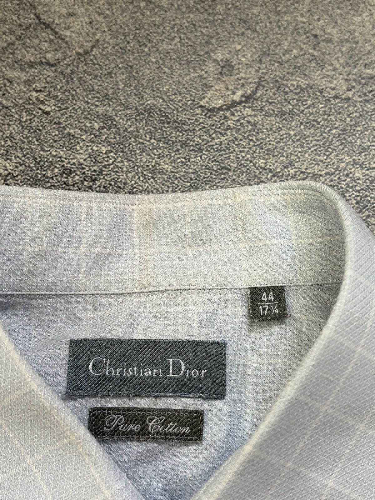 Christian Dior Monsieur Vintage Christian Dior Check Cotton Shirt Blue White XL Size US XL / EU 56 / 4 - 4 Thumbnail