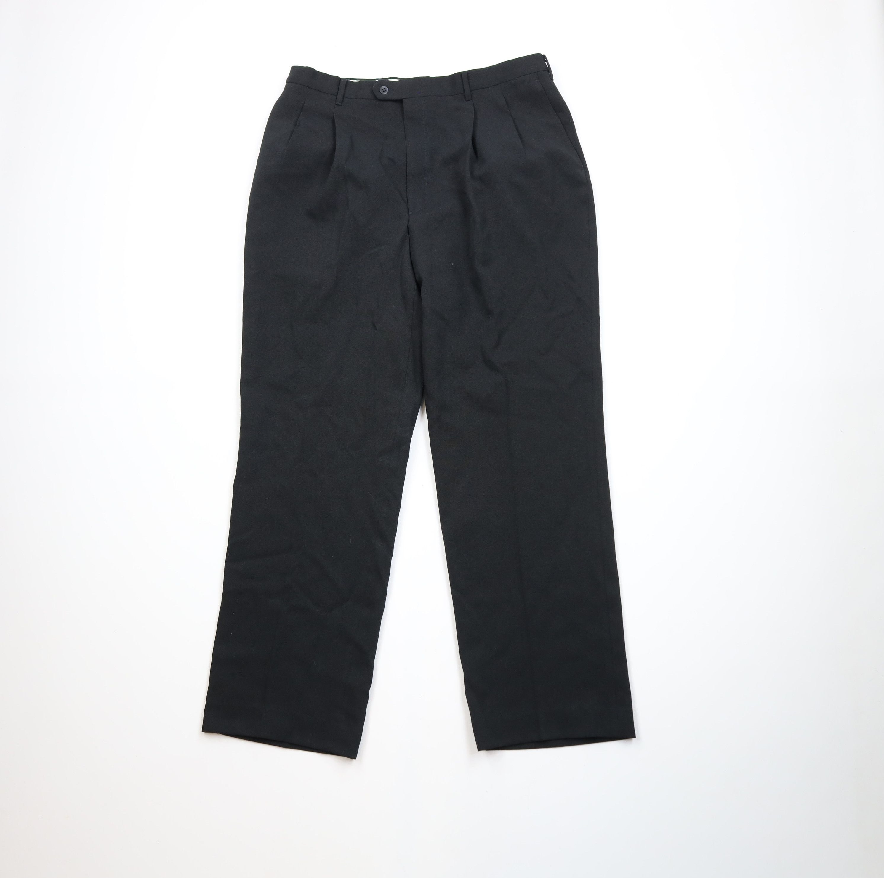 Vintage Vintage 90s Streetwear Wool Blend Wide Leg Chino Pants Black Size US 34 / EU 50 - 1 Thumbnail