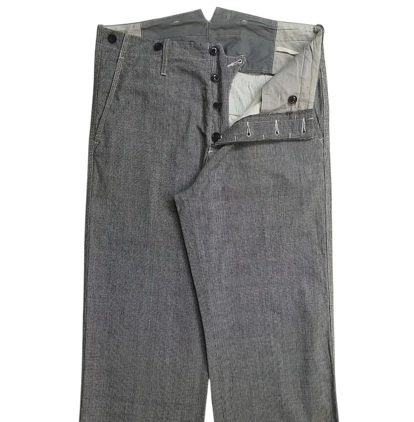 J.S. Homestead × Nigel Cabourn Journal Standard Homestead Suspenders Button Stripe Pants Size US 31 - 3 Thumbnail
