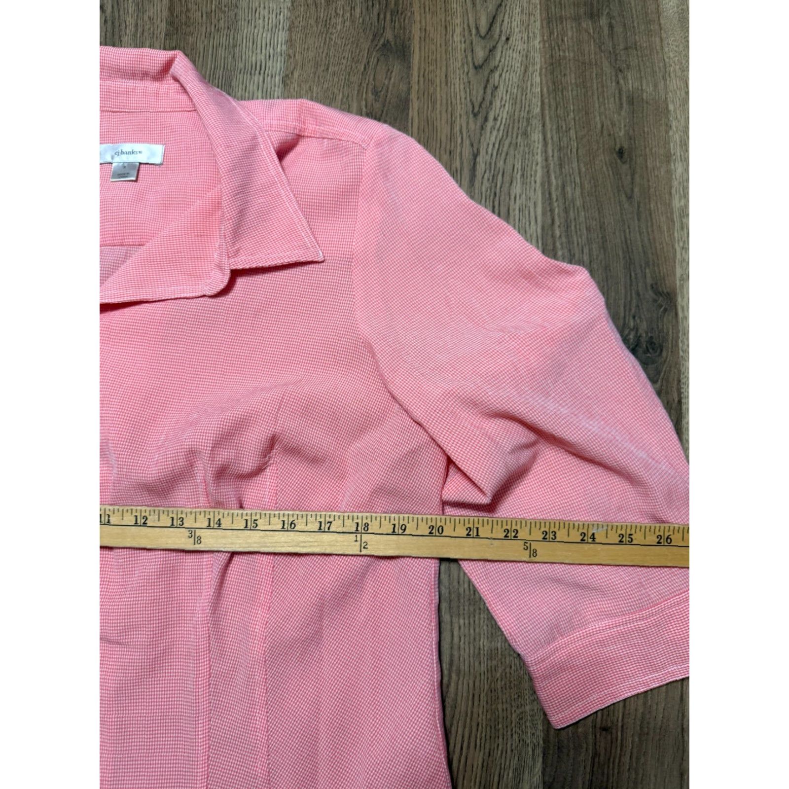 Vintage VINTAGE CJ Banks Jacket, Women's Plus 1X, Red White, Long Sleeve, Button Up Blouse Size XL / US 12-14 / IT 48-50 - 6 Thumbnail