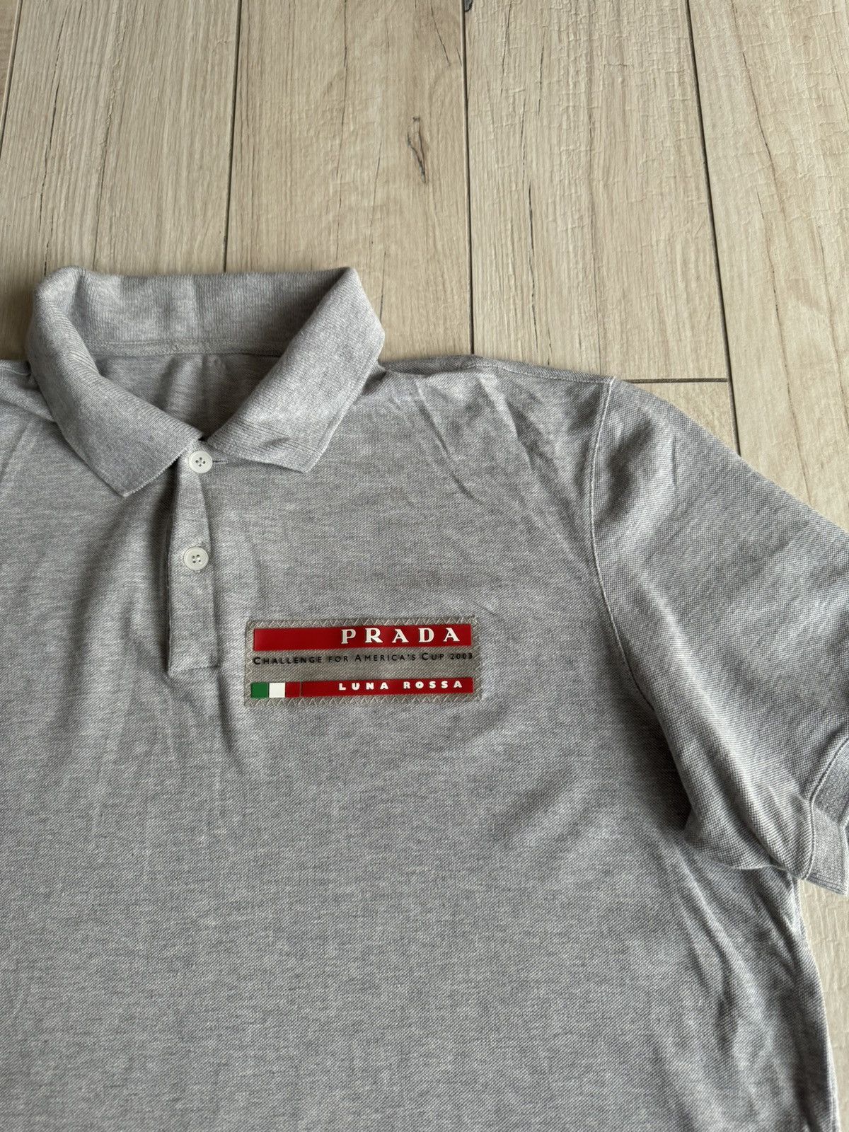Prada Archive Prada Luna Rossa Big Logo Polo T-Shirt Size US L / EU 52-54 / 3 - 2 Thumbnail
