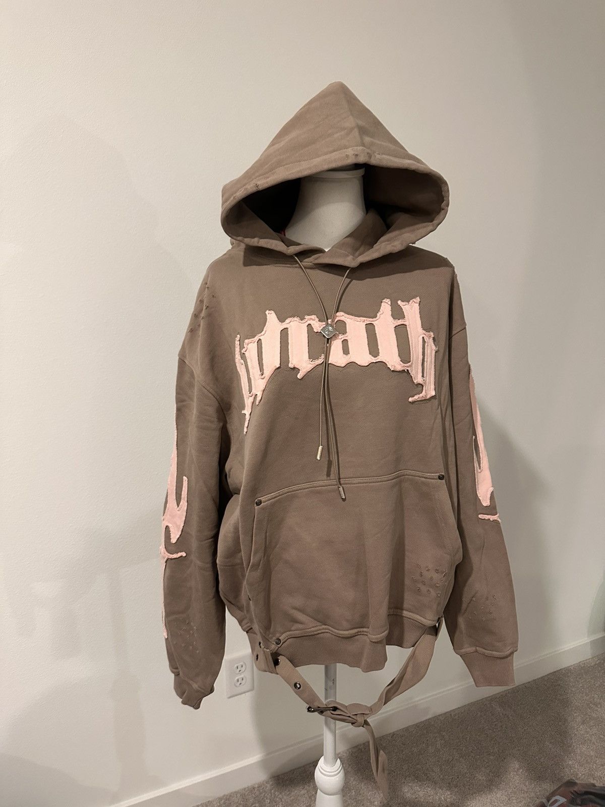 WRATHBOY -TAUPE Hoodie Size L NWT