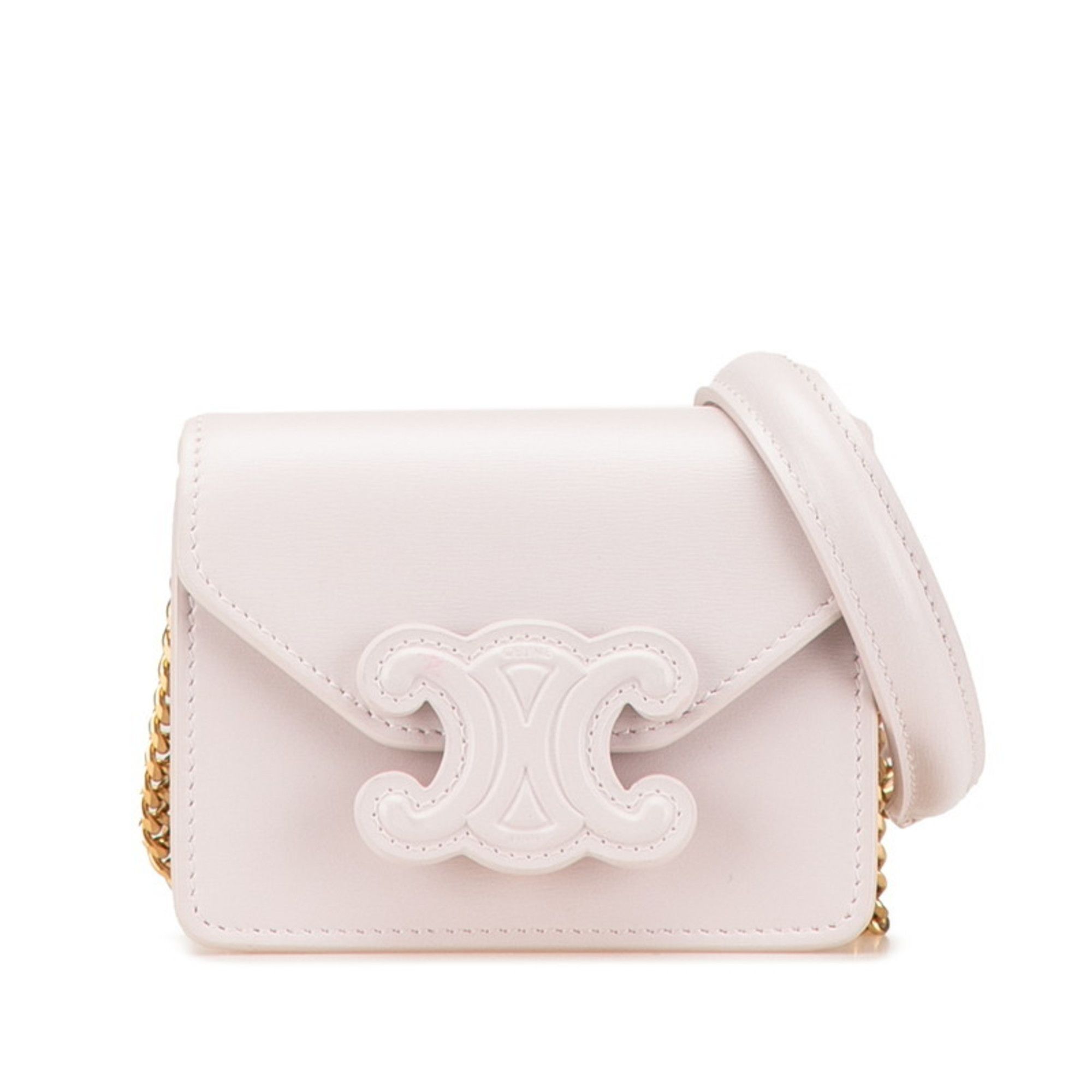 Celine Celine Triomphe Chain Shoulder Bag in Pink Leather for Women Size ONE SIZE - 1 Thumbnail
