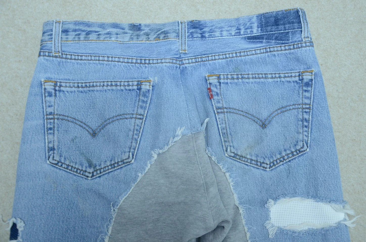 Greg Lauren Greg Lauren Classic Deconstructed Jeans-Sweatpants Paneled Size US 31 - 7 Thumbnail