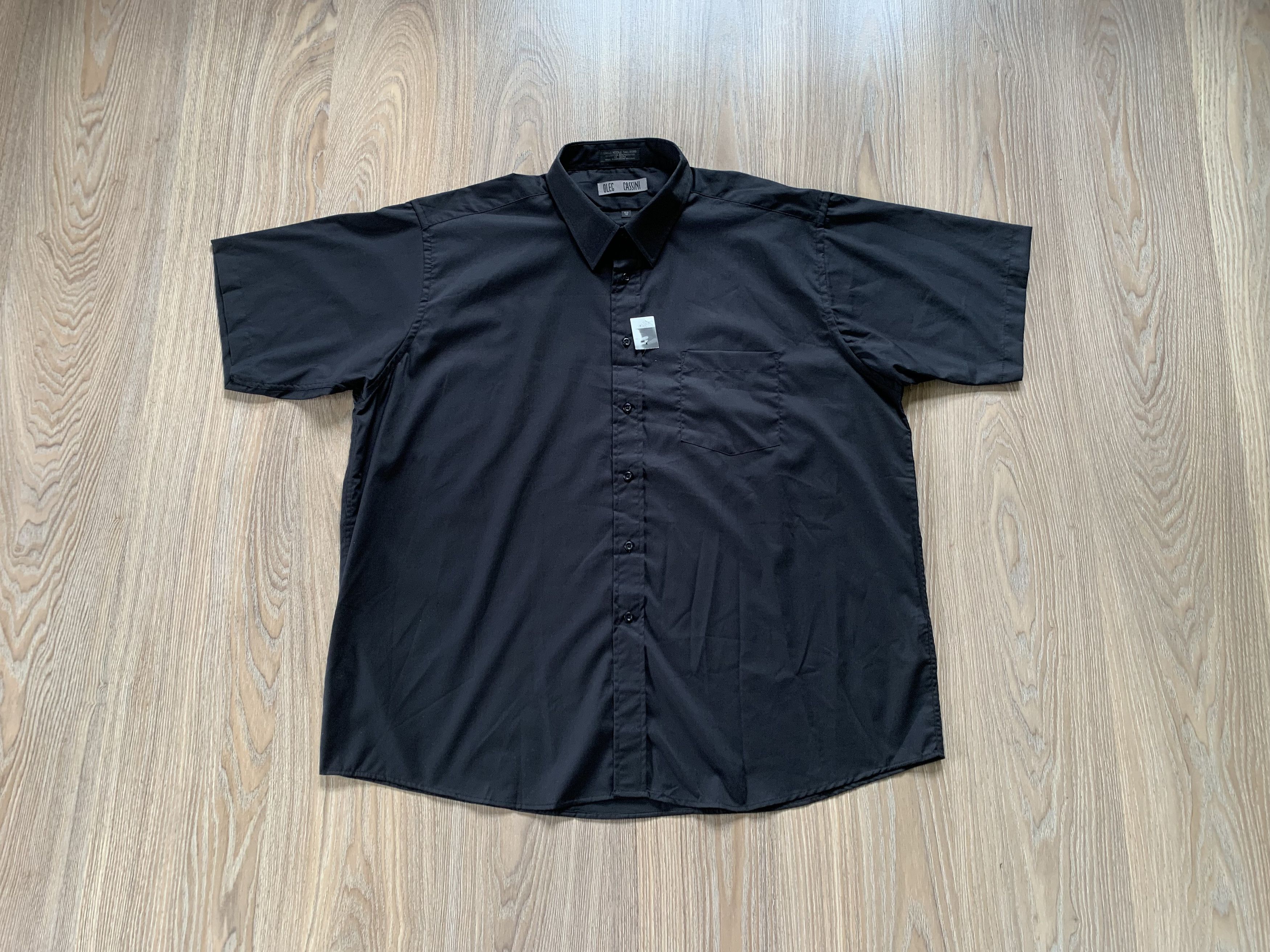 Designer × Oleg Cassini Oleg Cassini Short Sleeve Classic Cotton Black Shirt Size US XXL / EU 58 / 5 - 1 Thumbnail