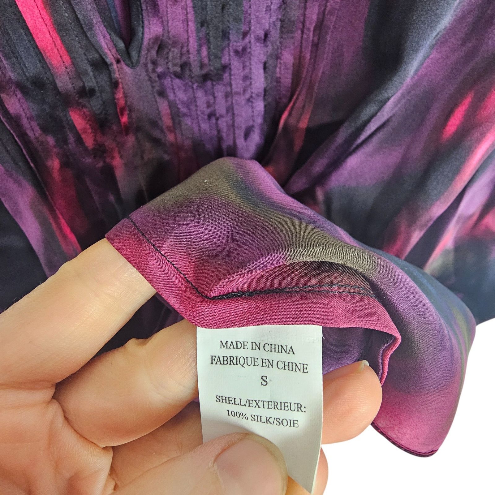 Theory Theory Bianca Vague Silk Pleated Keyhole Blouse Quiet Luxury Size S / US 4 / IT 40 - 8 Thumbnail