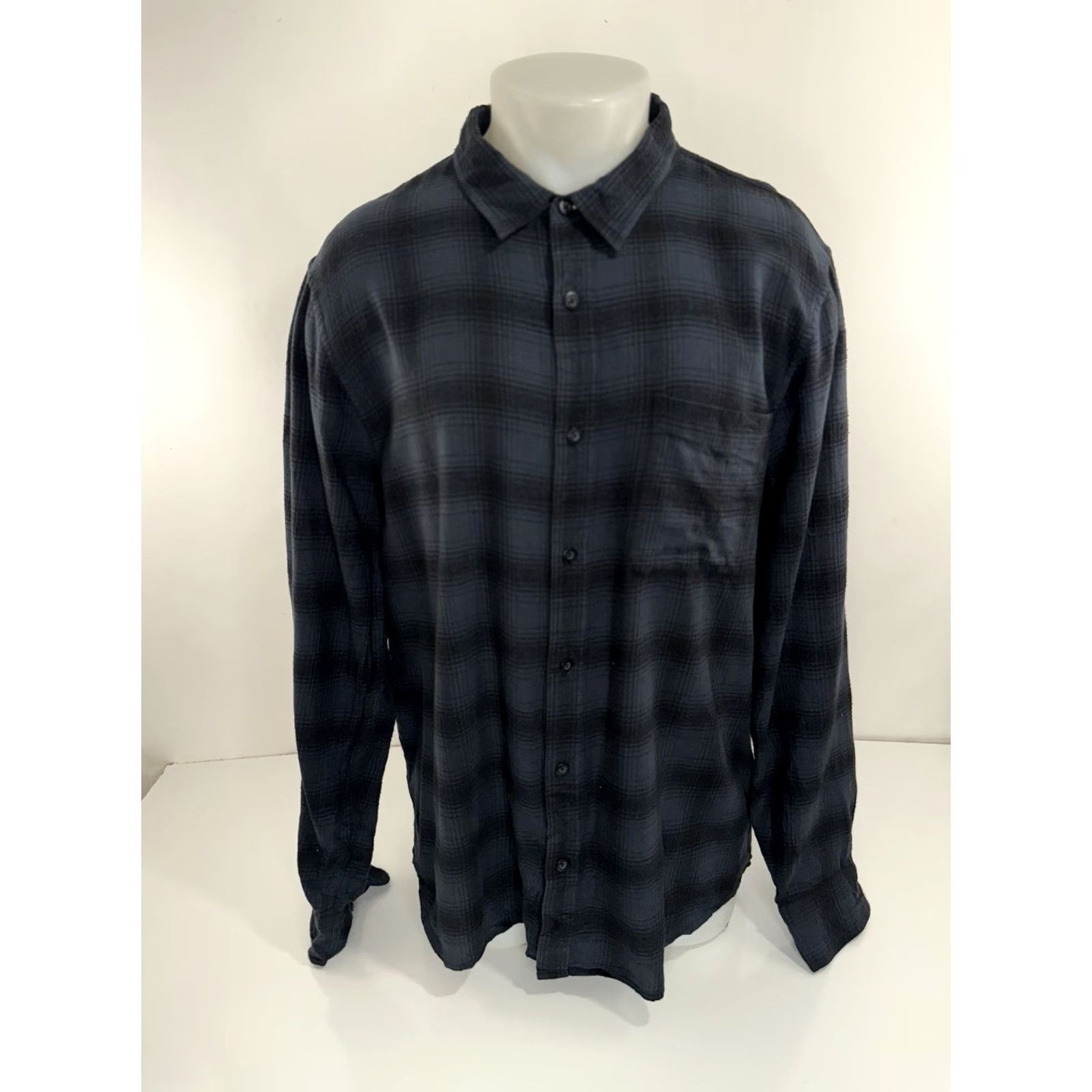 Buck Mason Buck Mason Plaid Lightweight Flannel XL Shirt Mens Button-Up Long Sleeve Blue Size US XL / EU 56 / 4 - 2 Thumbnail