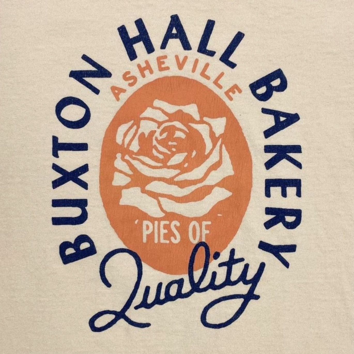 Comfort Colors Buxton Hall Bakery “Asheville” Souvenir Spellout Graphic T-Shirt Medium Men Cream Peach Size US M / EU 48-50 / 2 - 2 Thumbnail