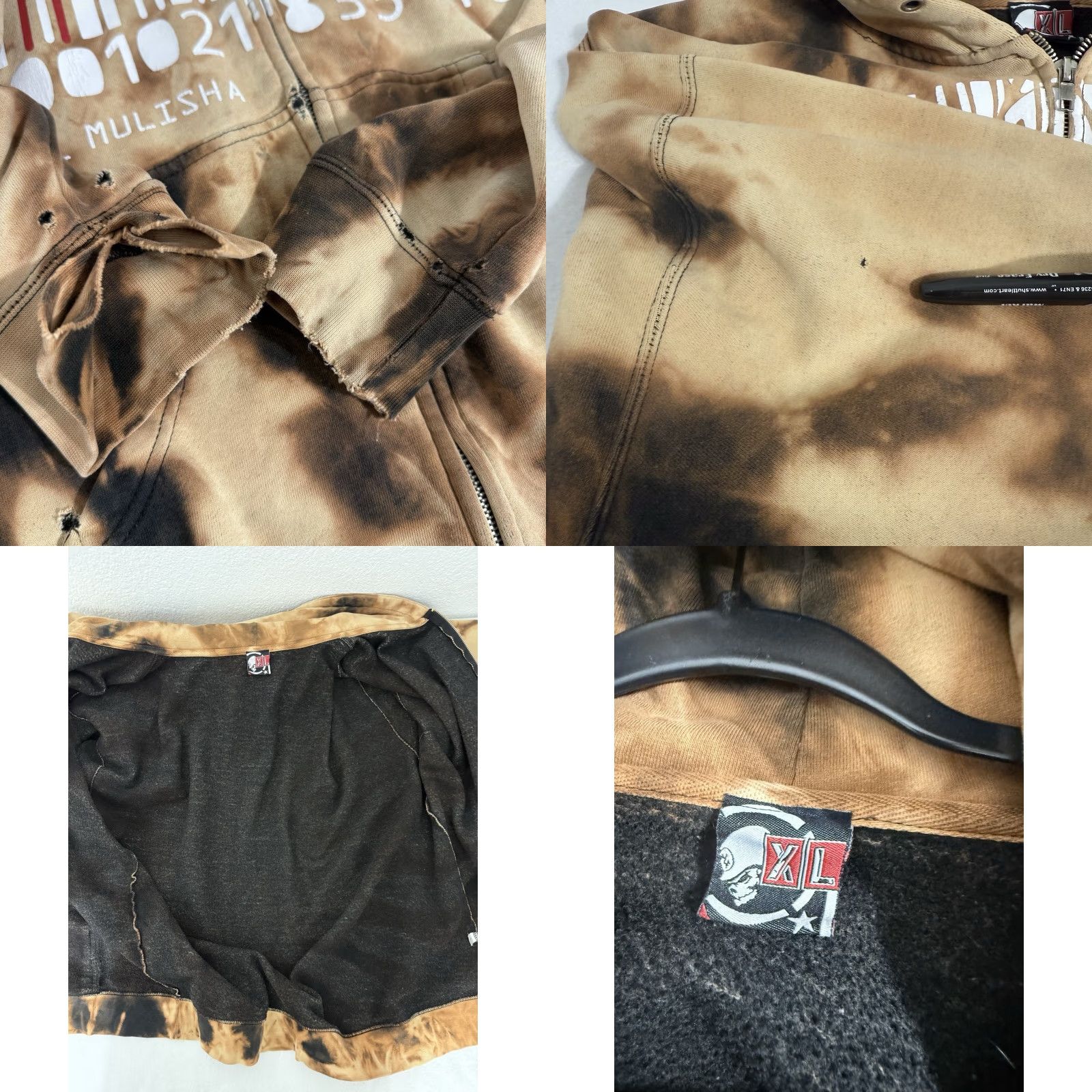 Metal Mulisha Metal Mulisha Hoodie XL Brown Skull Full Zip Mens Distressed Y2K Graphic Print Hooded Front Zip Size US XL / EU 56 / 4 - 9 Thumbnail
