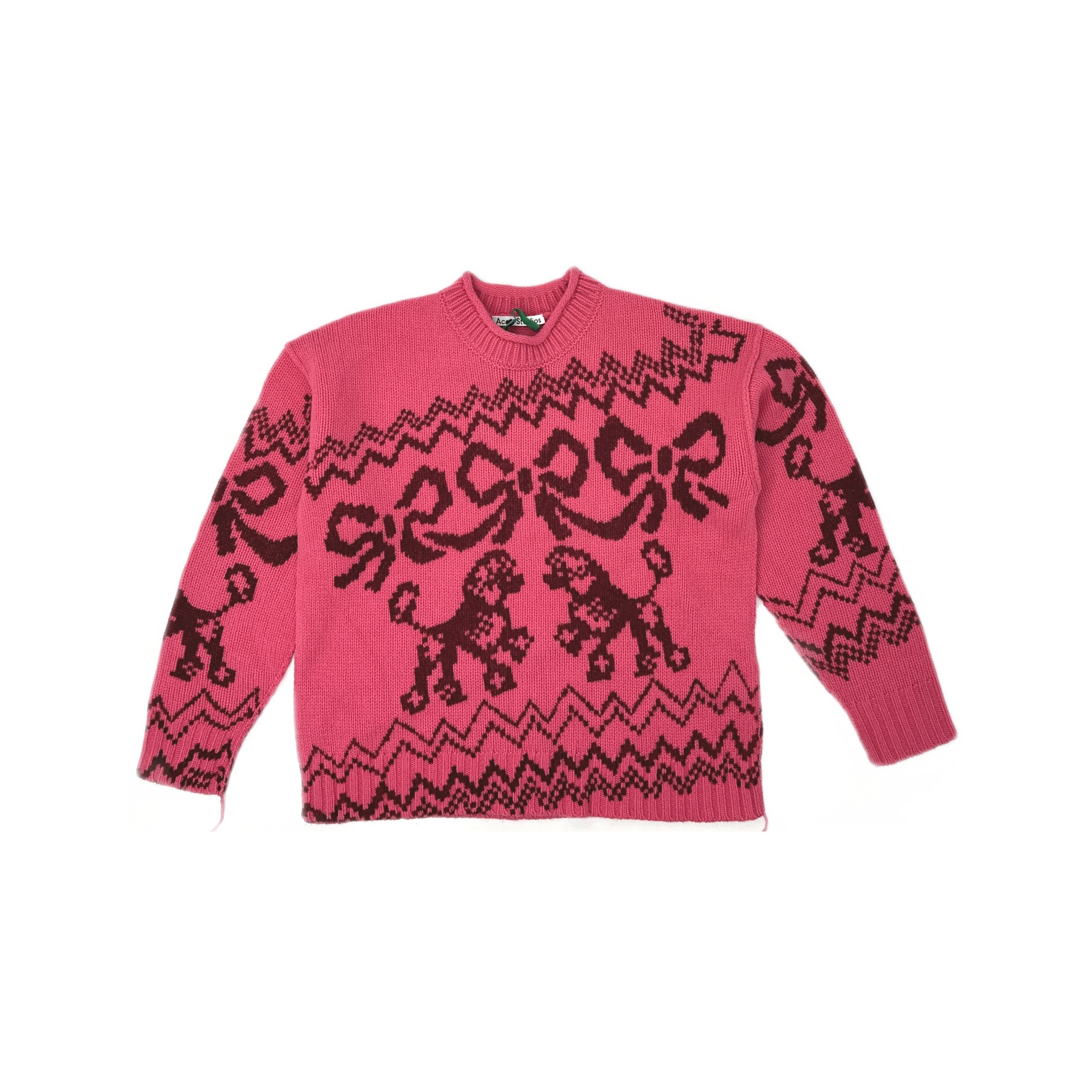 Acne Studios Acne Studios Fair Isle Bow Pattern Sweater Size S Size S / US 4 / IT 40 - 1 Thumbnail