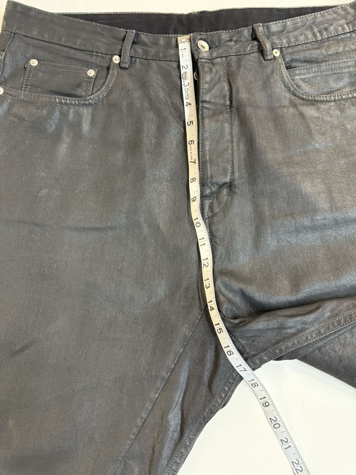 Rick Owens Drkshdw Rick Owens DRKSHDW "Collapse Cropped" Black Wax Jeans — 38 Size US 38 / EU 54 - 17 Thumbnail
