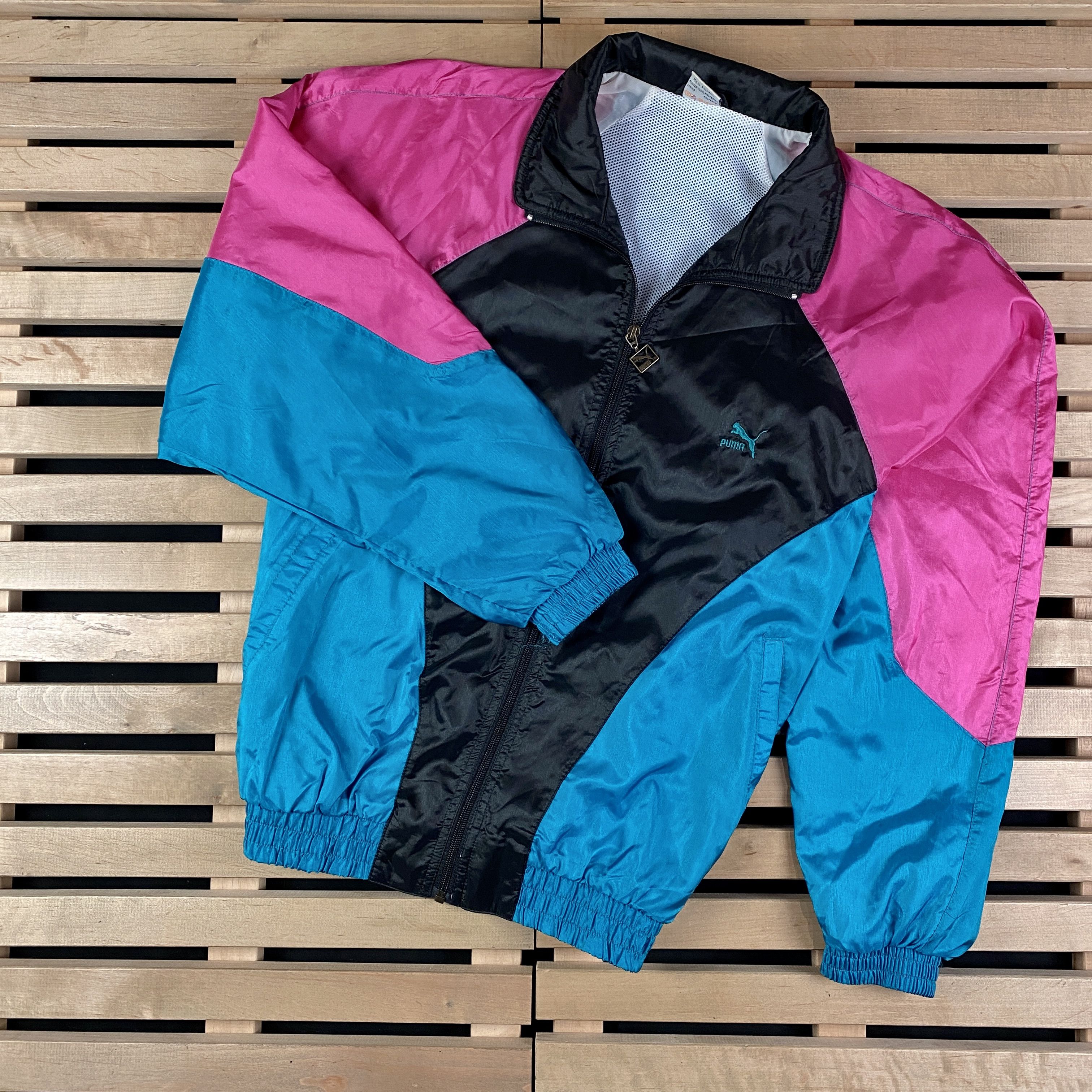 Puma × Vintage Mens Vintage Suit Track Top Puma Size 5 M/L Polyamide Size US 34 / EU 50 - 2 Thumbnail