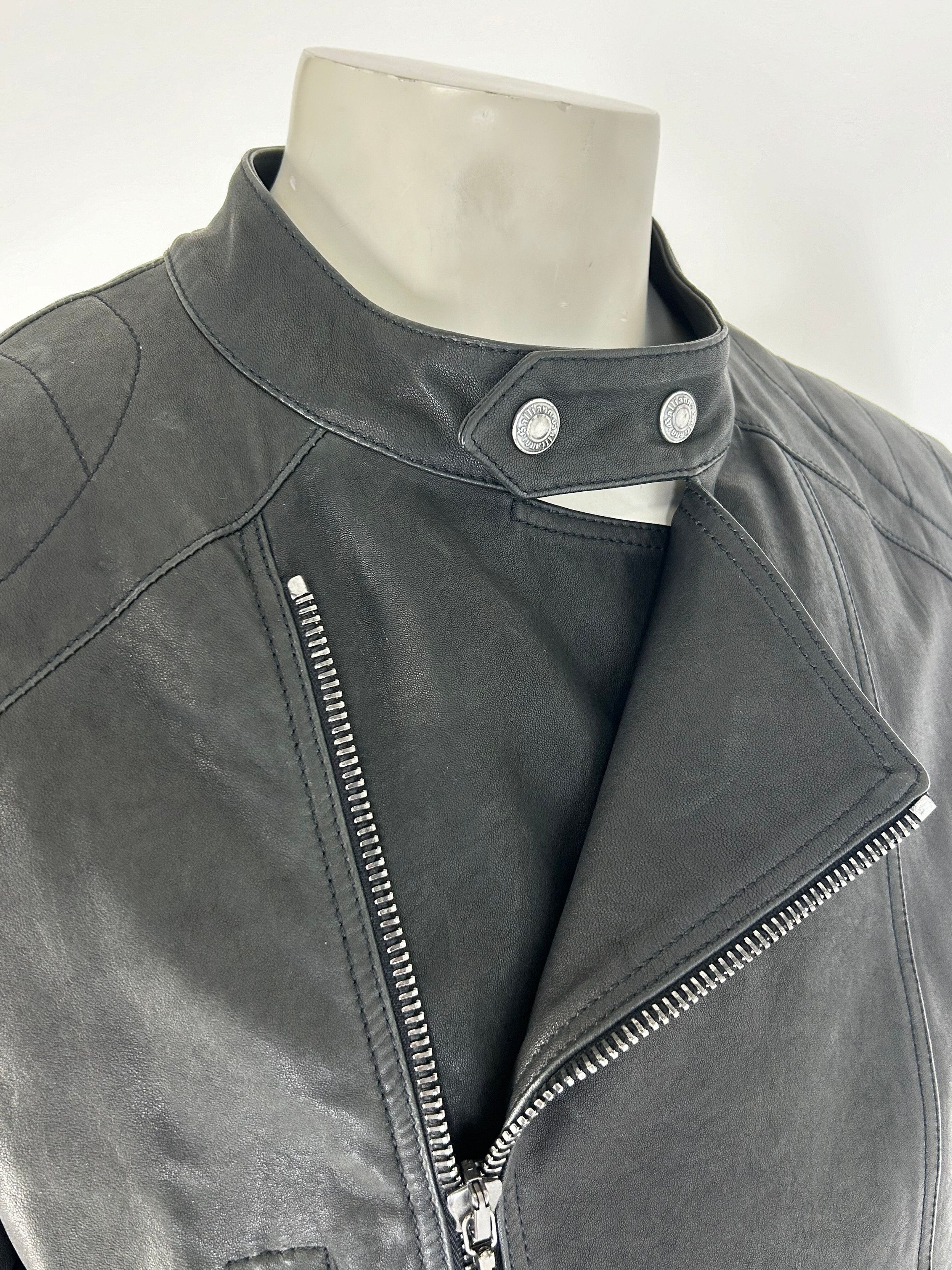 John Galliano John Galliano Black Leather BikerJacketWithCameo Embroidery Size US XXL / EU 58 / 5 - 4 Thumbnail