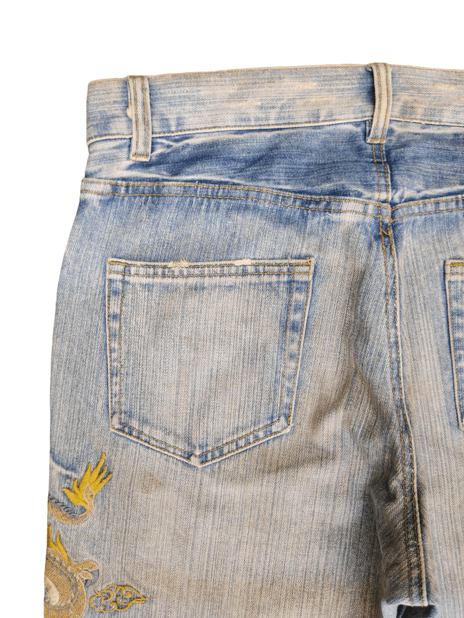 Japanese Brand Japan Sukajan Dragon Distressed Jeans karakuri Tamashi Size US 32 / EU 48 - 14 Thumbnail