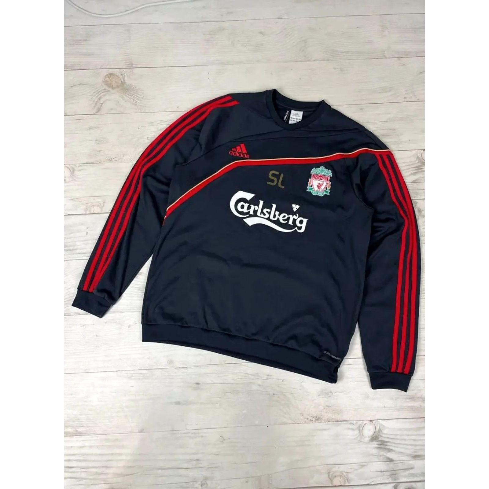 Adidas VINTAGE Adidas Liverpool Tracksuit Jacket Pants Men Size L Black Adidas Tracksuit Men L Black Football 2009 2010 Size 42R - 6 Thumbnail